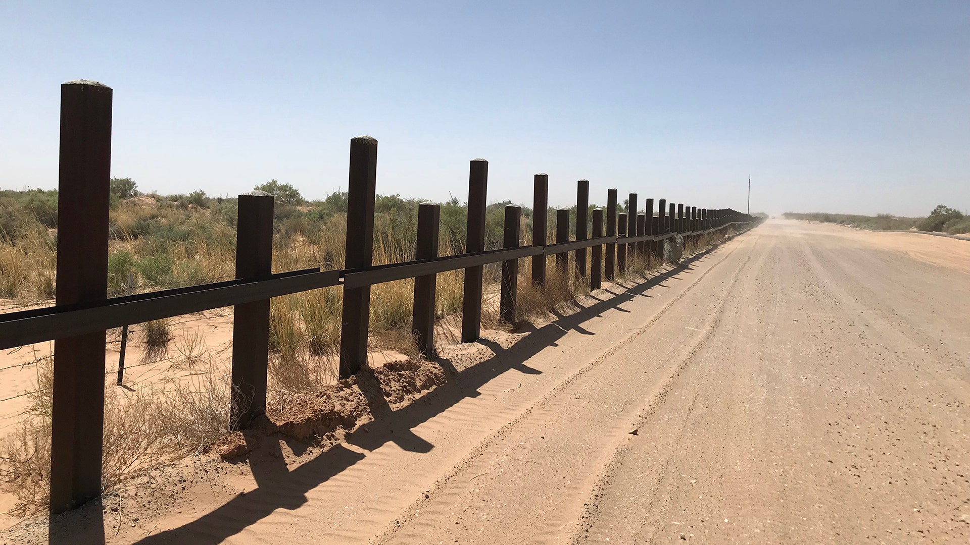 Installation of a 20-mile new bollard style wall replaces a vehicle barrier in Santa Teresa, New Mexico