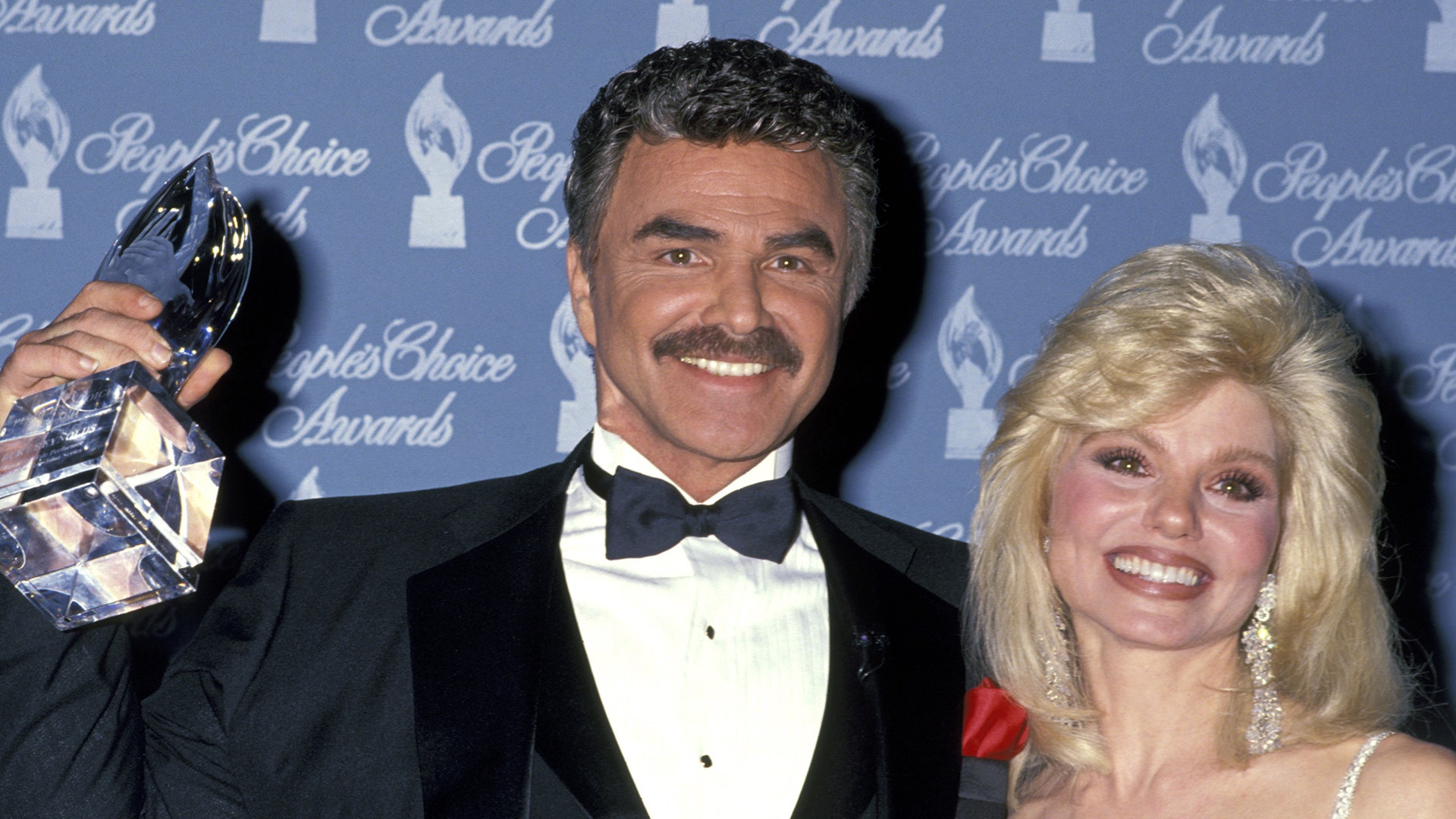 Burt Reynolds and Loni Anderson during 17th Annual People's Choice Awards at Paramount Studios in Hollywood in 1990.
