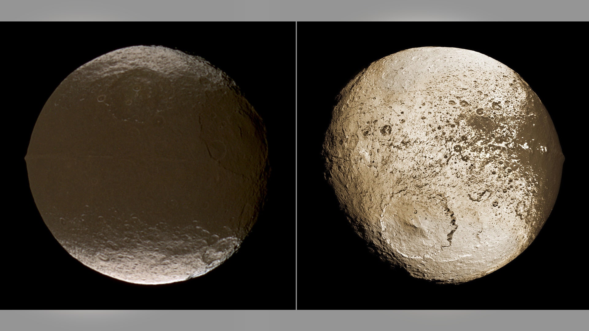 Saturn's Moon in Black and White