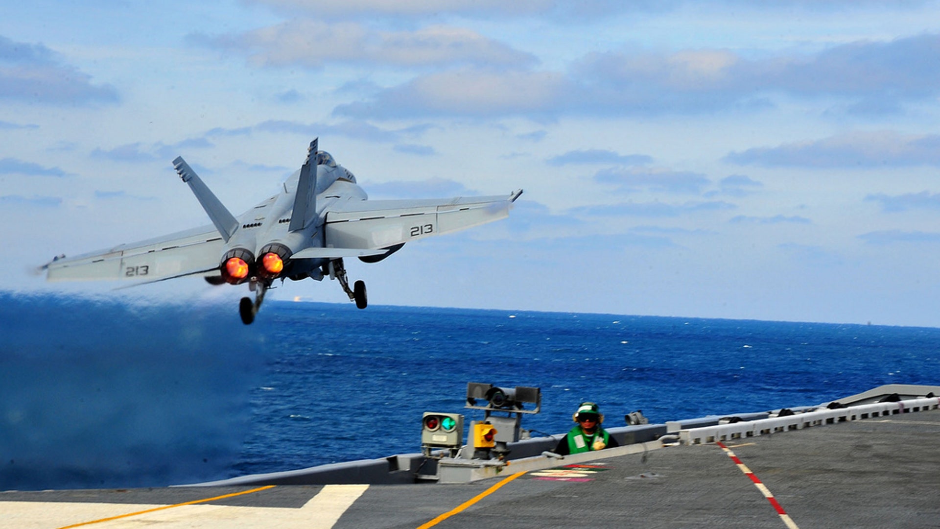An F/A-18 Super Hornet Launches