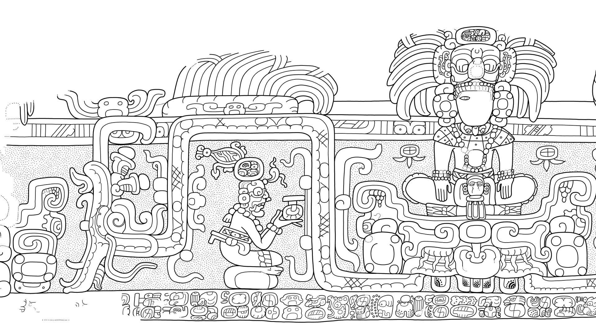 Рисунки Майя и ацтеков космический корабль