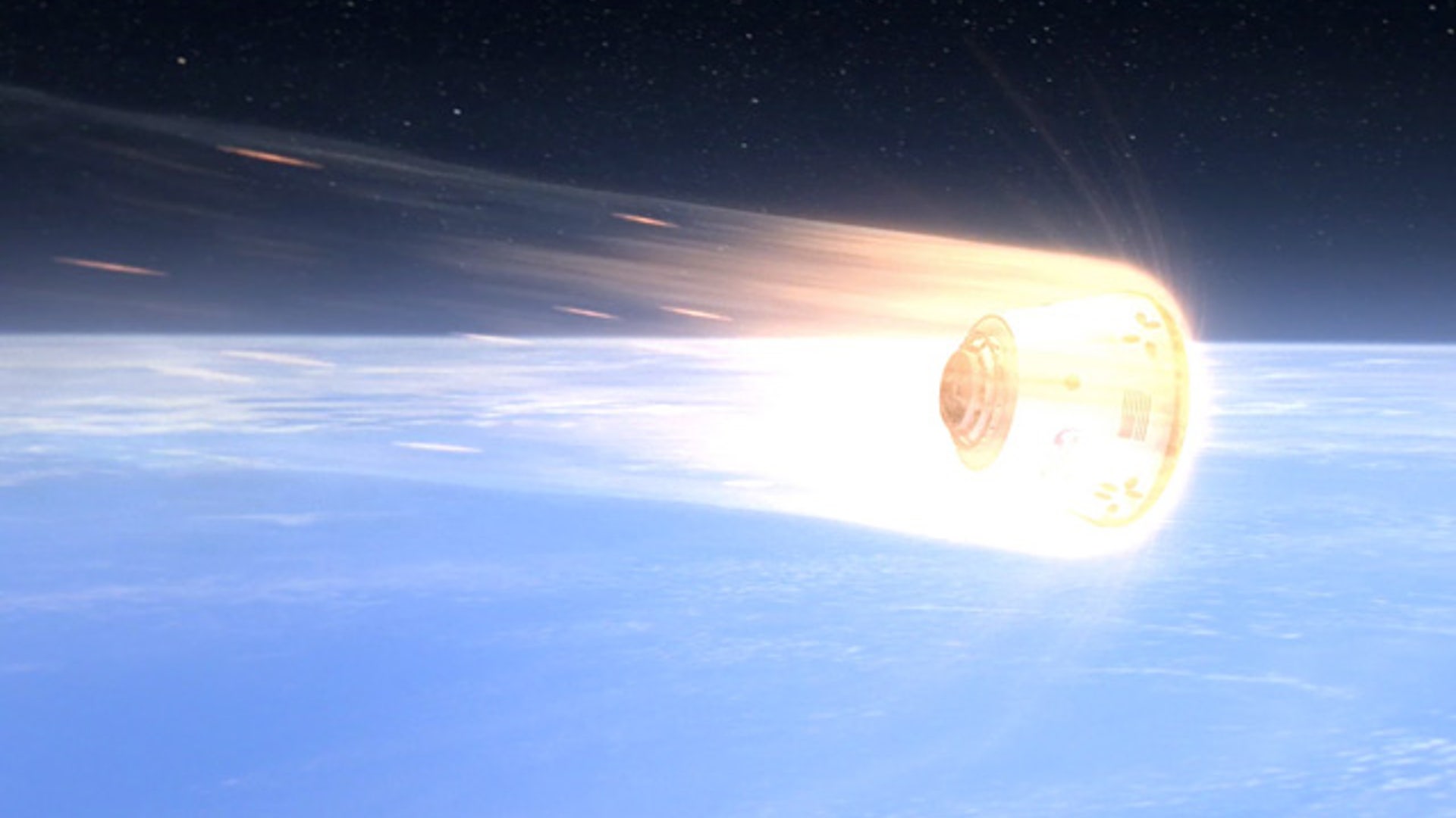 Dragon Spacecraft Reentering
