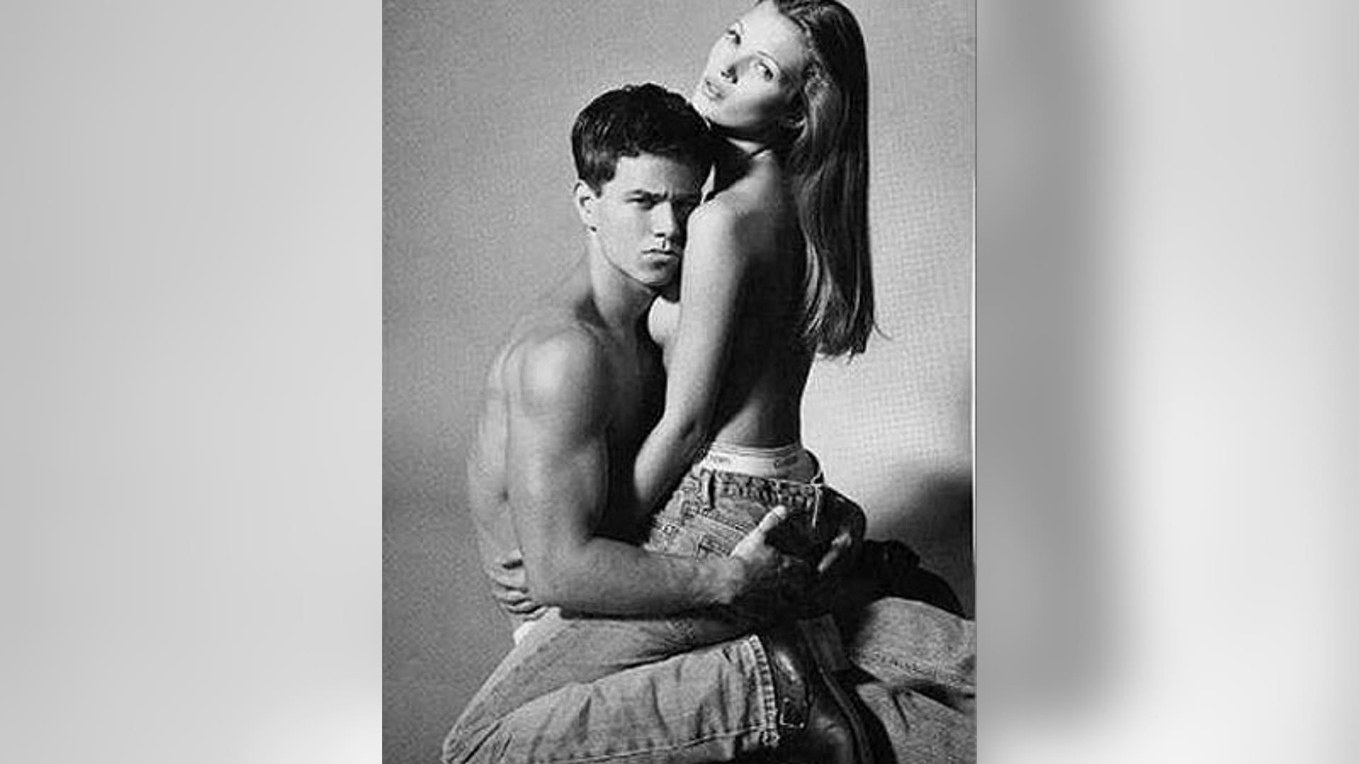Kate, Mark in her famous Calvin Klein ad