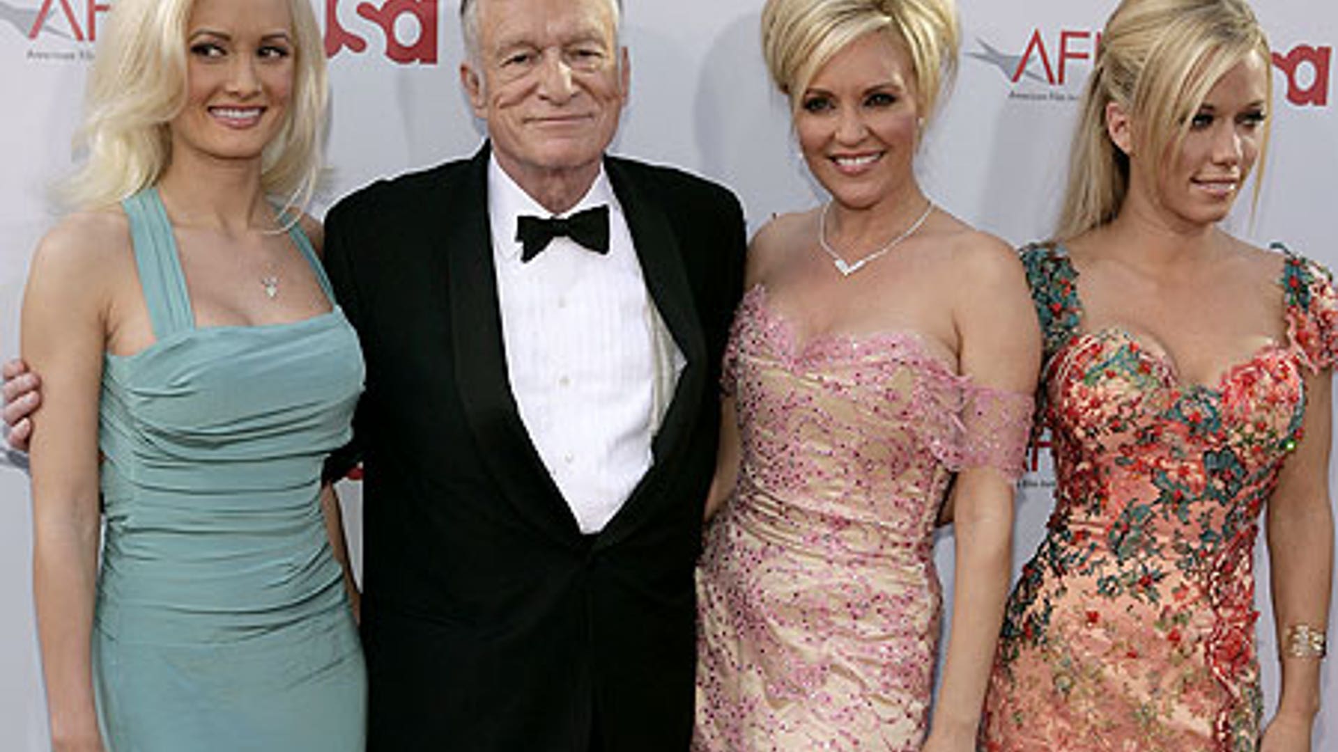 Holly Madison, Hugh Hefner, Bridget Marquardt and Kendra Wilkinson