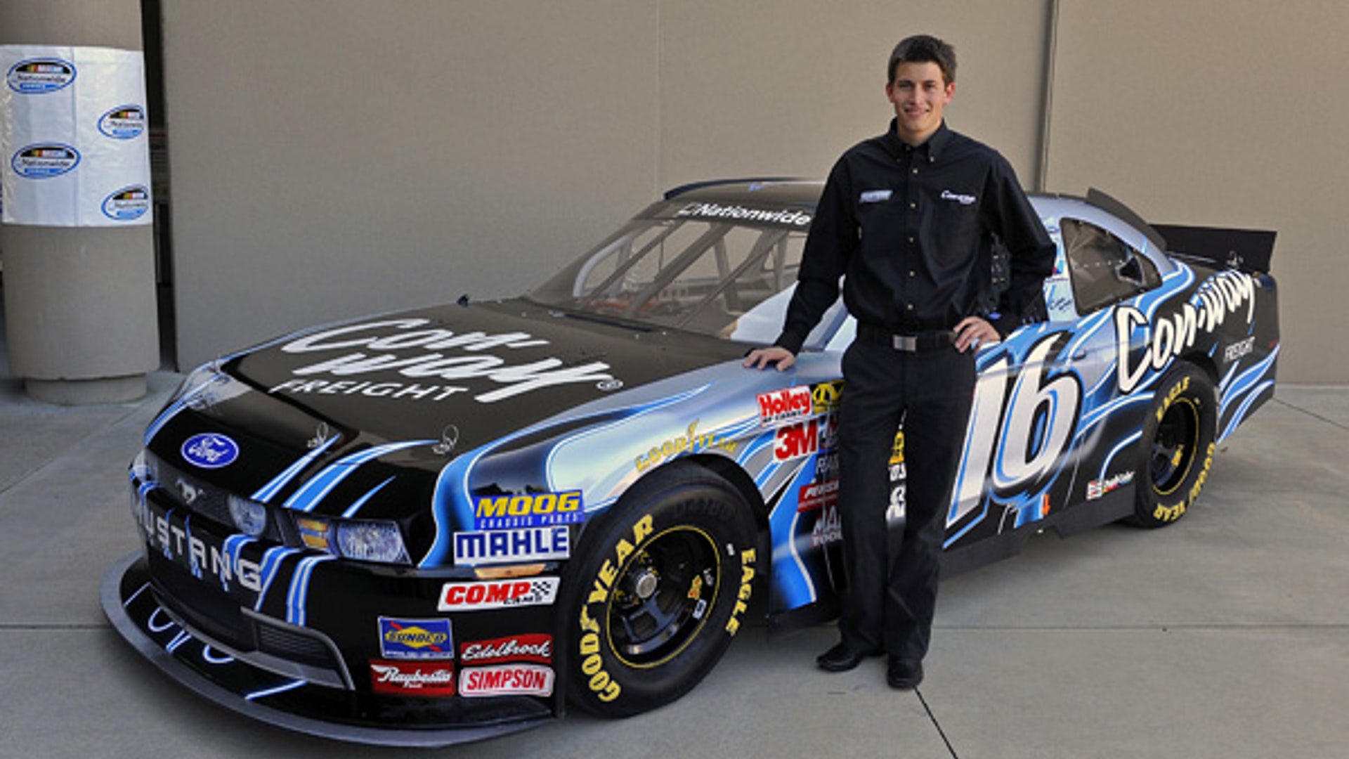 Colin Braun and his #16 Con-way Freight Mustang