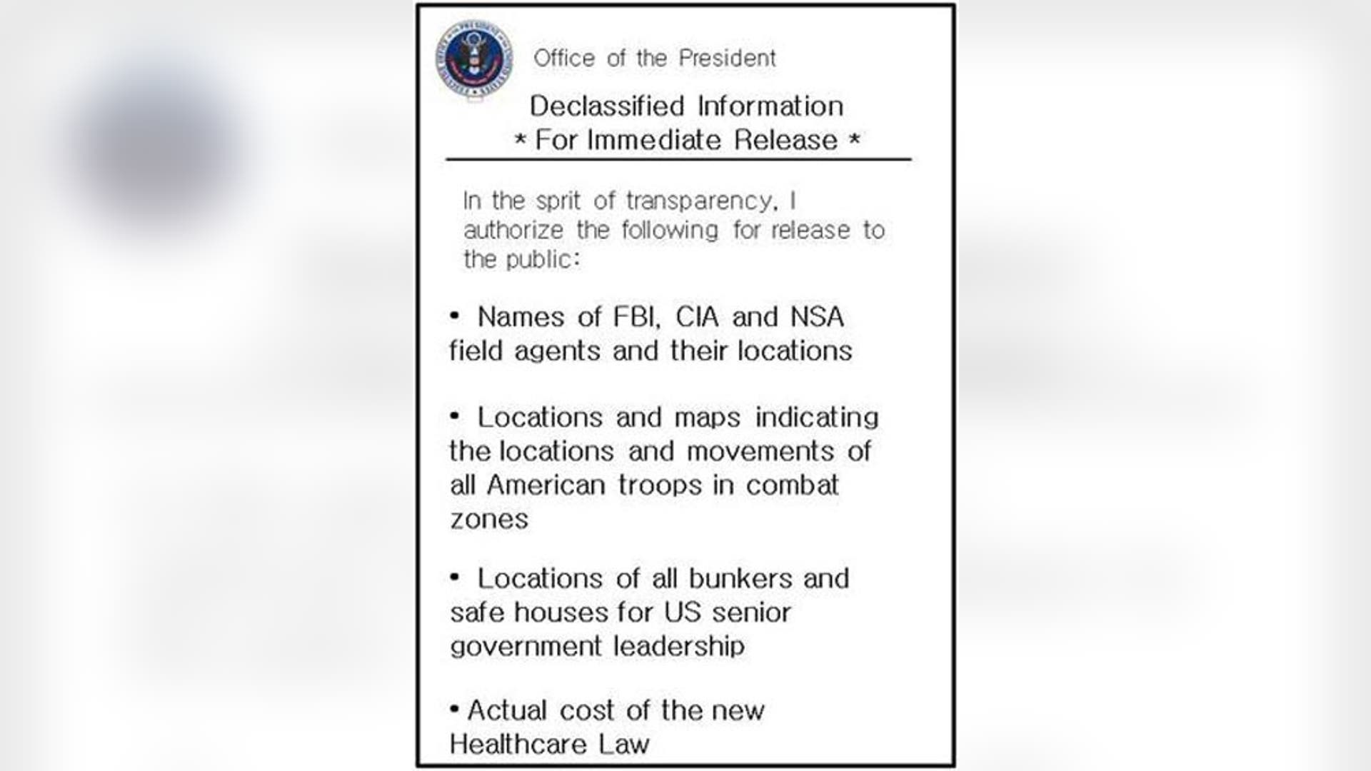 Photo Opinion Government 'Secrets' Revealed Fox News