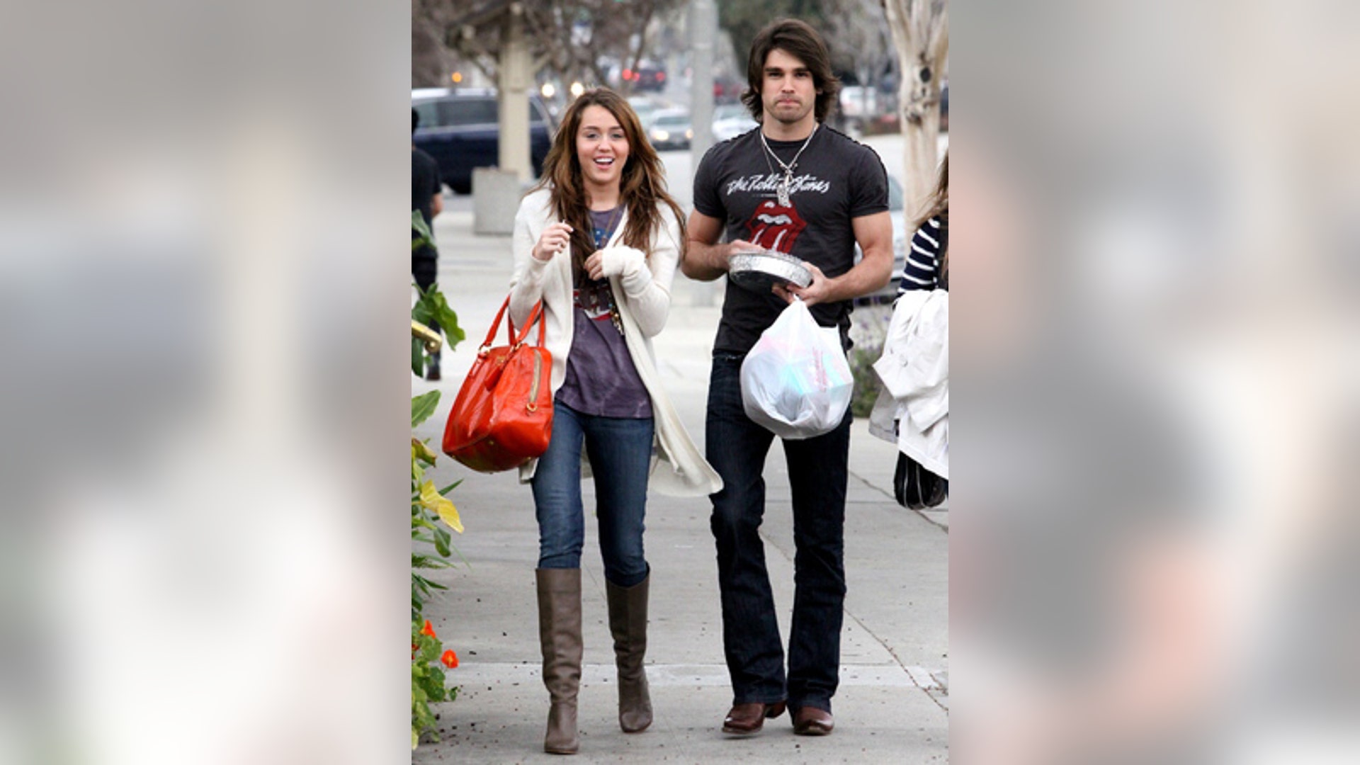 Justin Gaston and Miley Cyrus