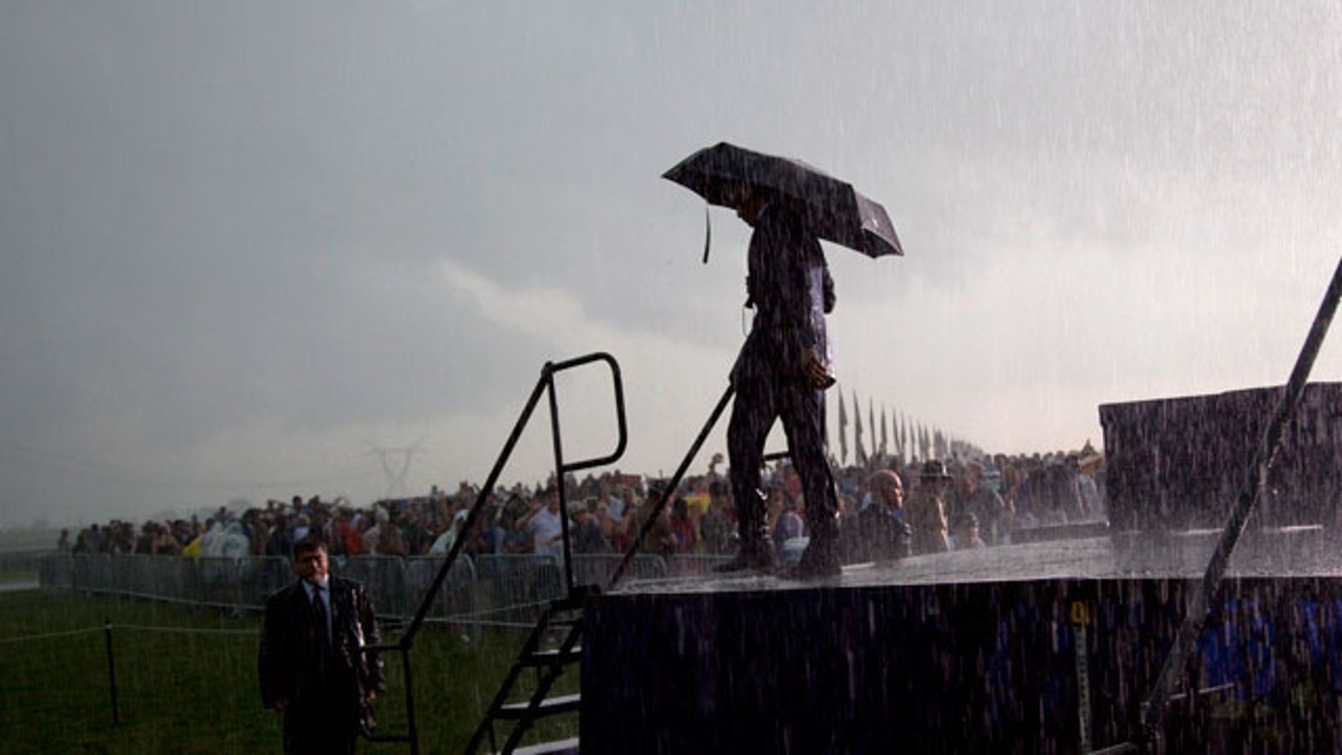 Obama Rained Out at Memorial Day Ceremony