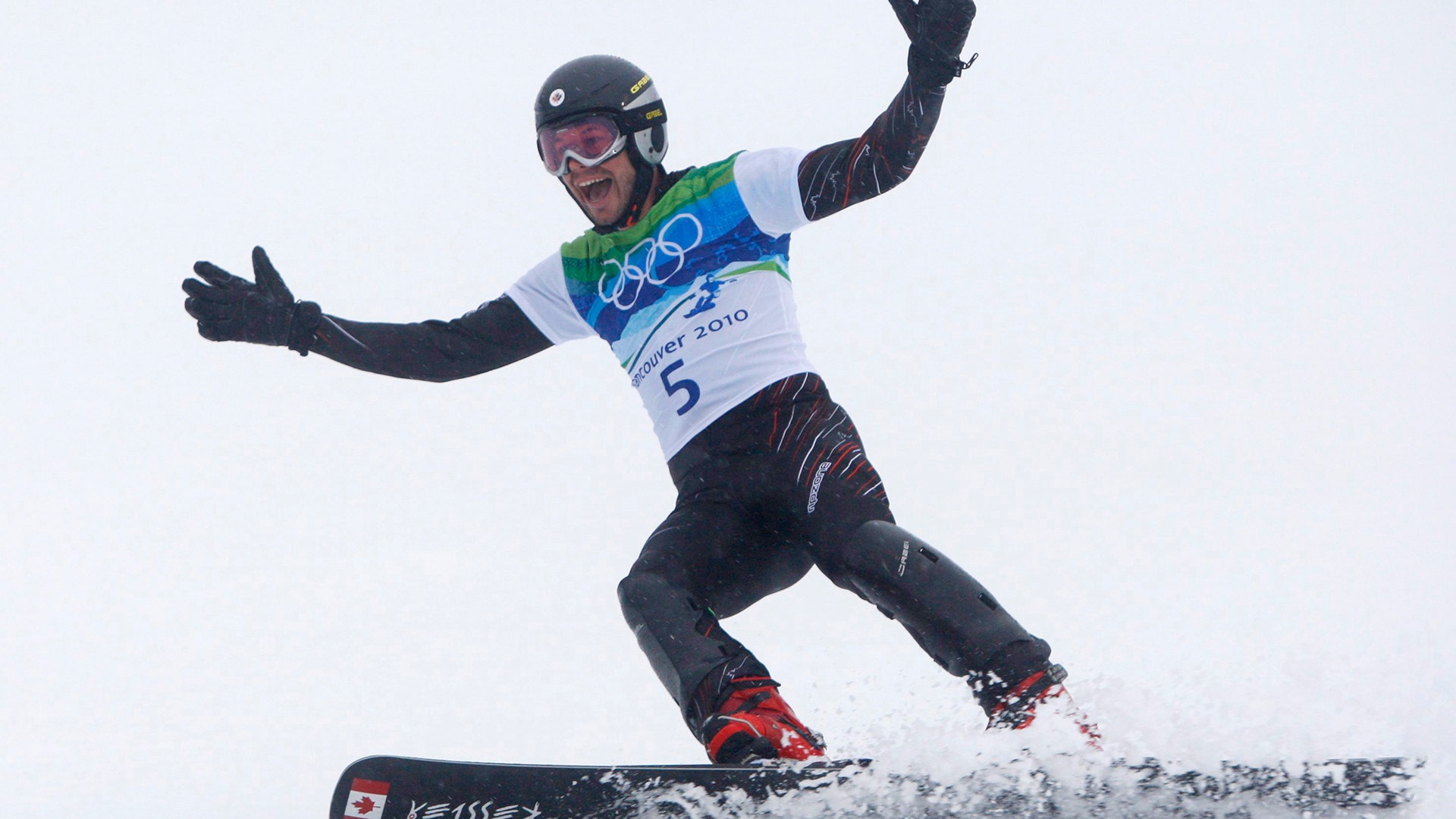Gold medalist Jasey Jay Anderson (Canada) in the men's snowboard parallel giant slalom at the 2010 Vancouver Winter Olympics