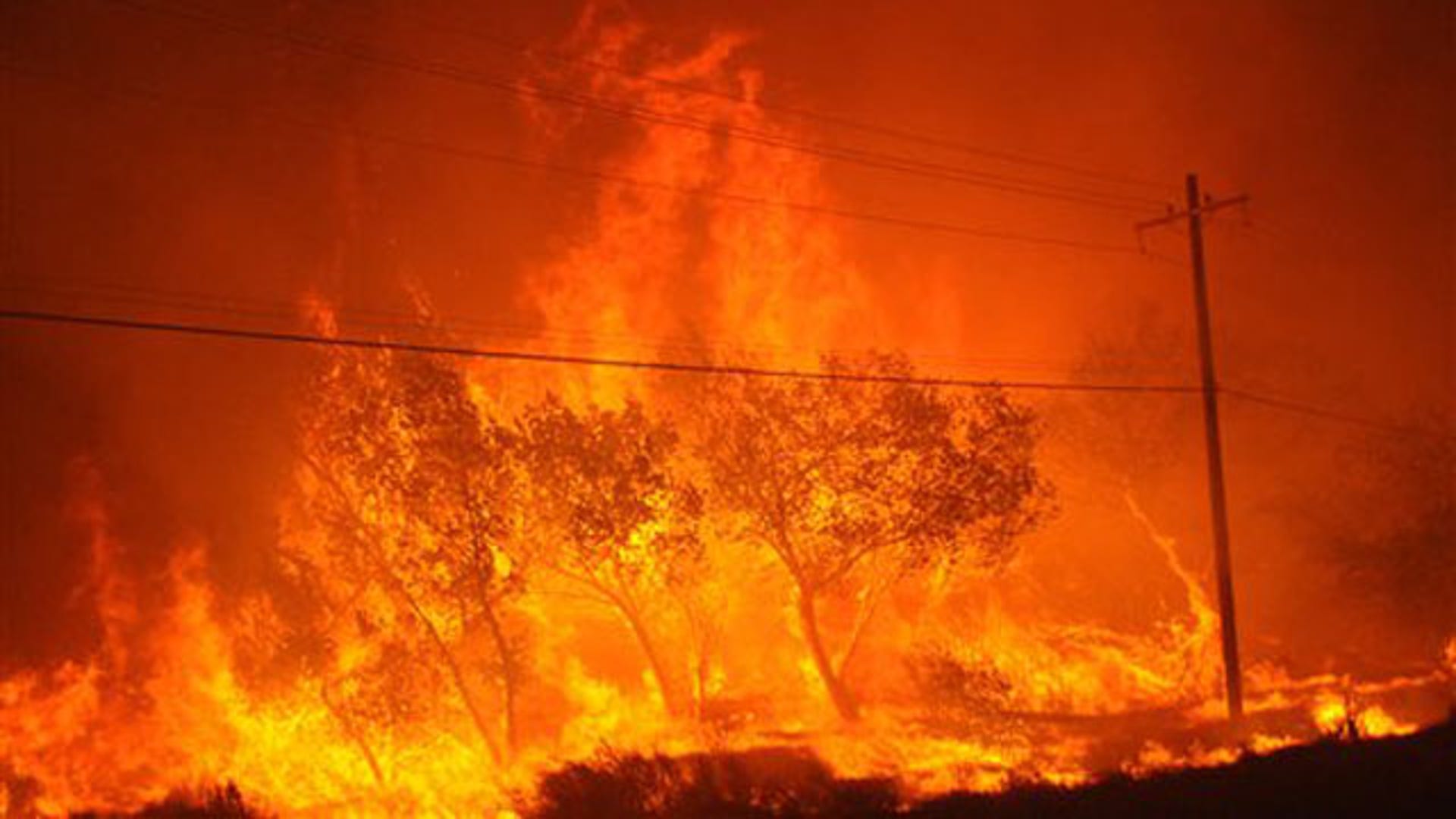 Fire Explodes Through Dry Grasses