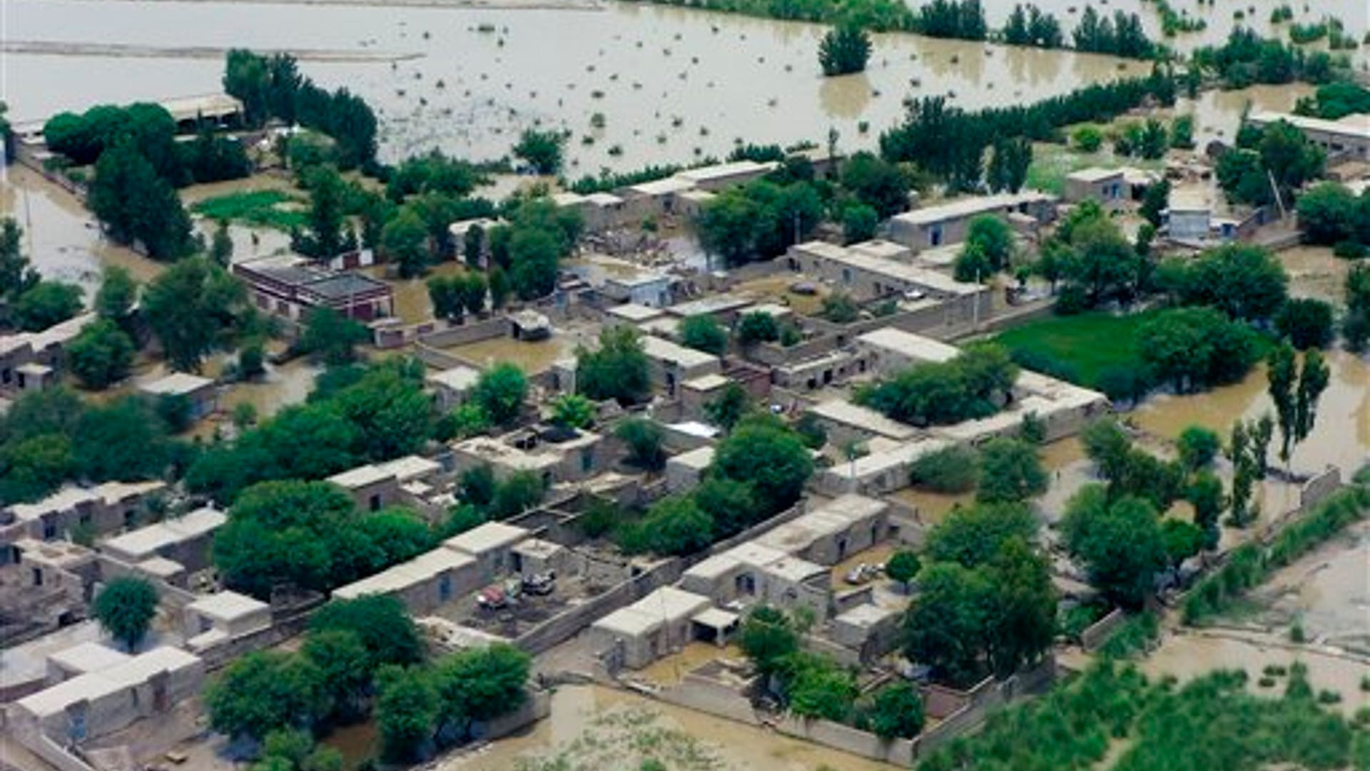Heavy Flooding Submerges House