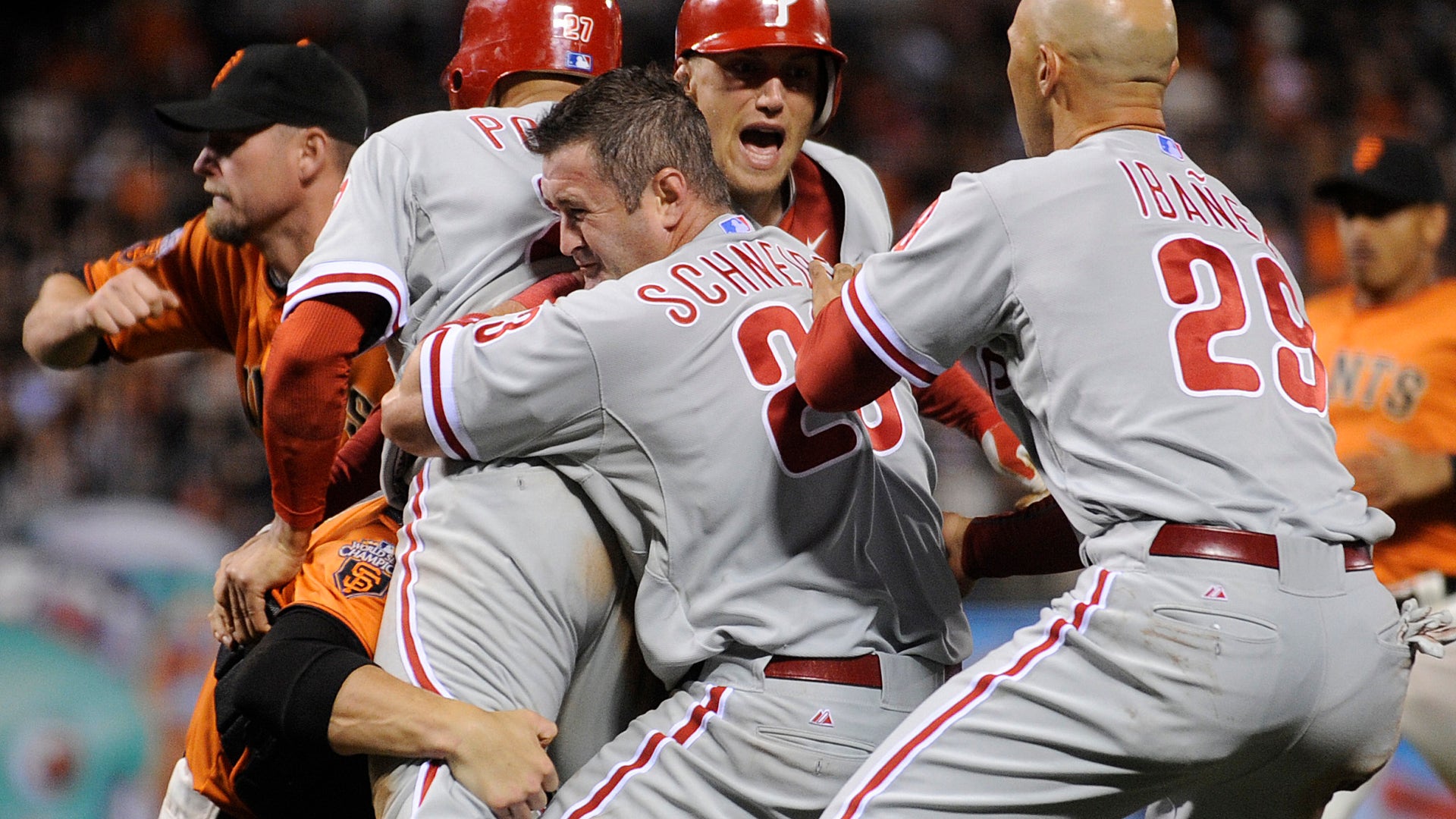 Phillies Giants Baseball tackle 1