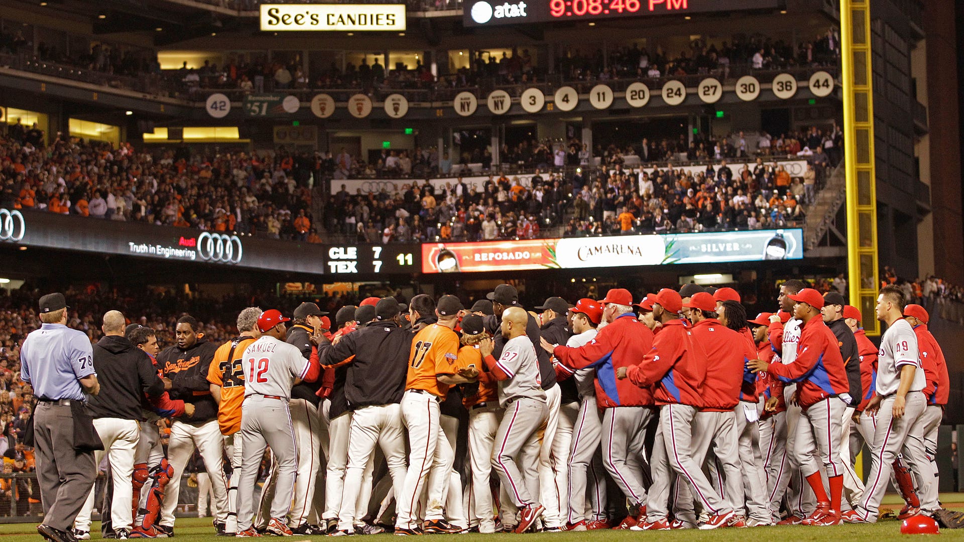 Phillies Giants Baseball brawl on field