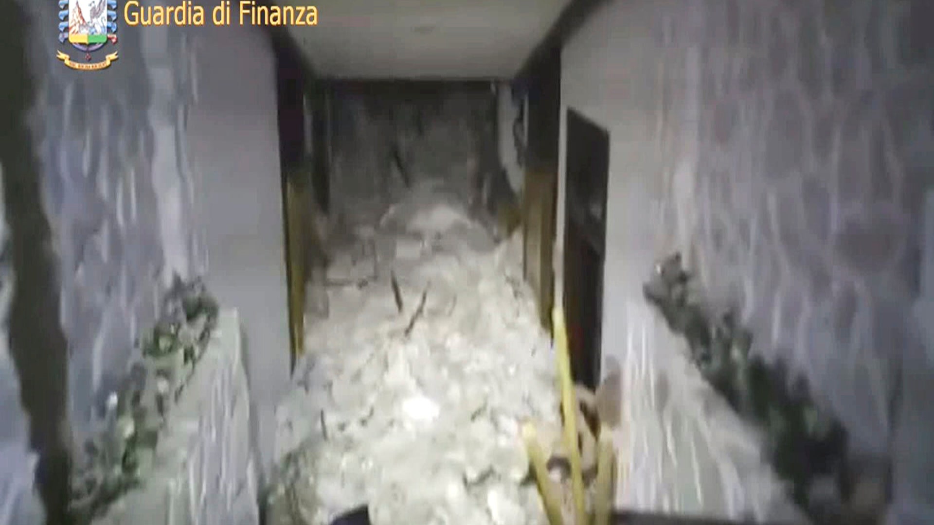 Snow inside the Hotel Rigopiano in Farindola, central Italy, after it hit by an avalanche on Thursday.