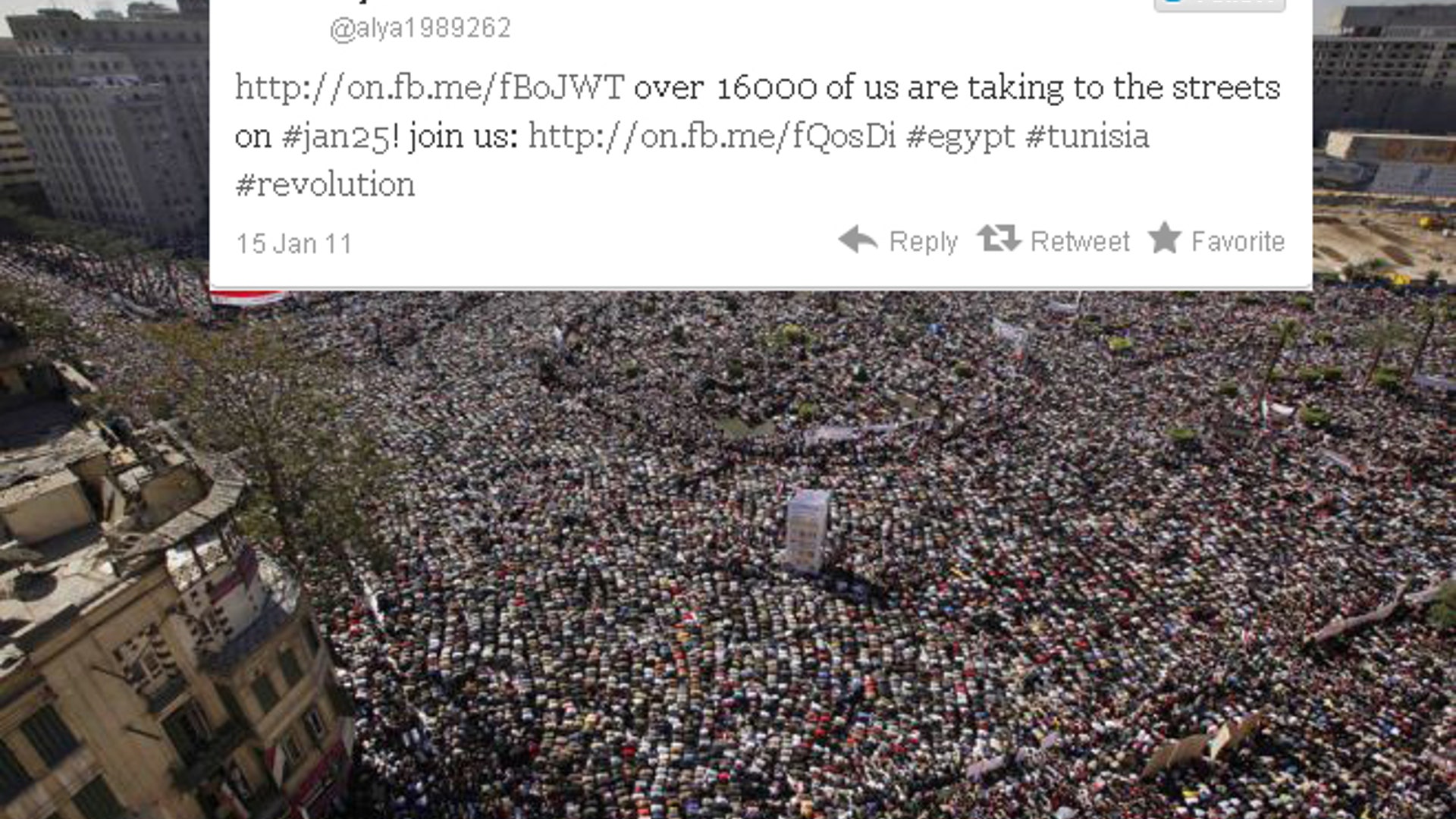 Twitter Stories of 2011 - TahrirSquareJan25Hashtag