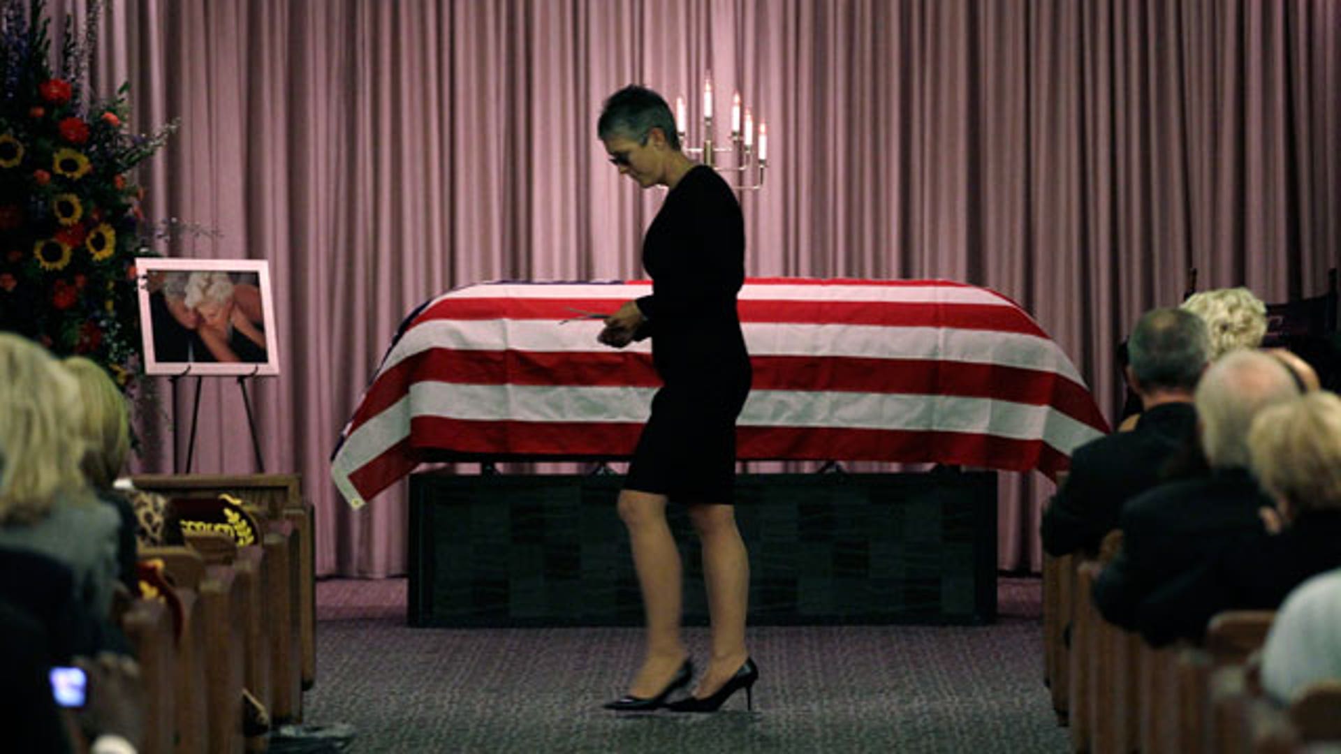 Jamie Lee Curtis at Her Father's Casket