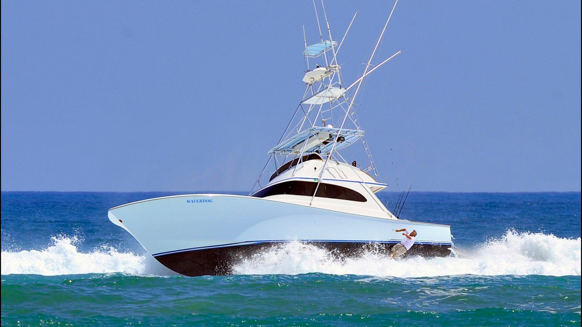 Captain Falls into Water