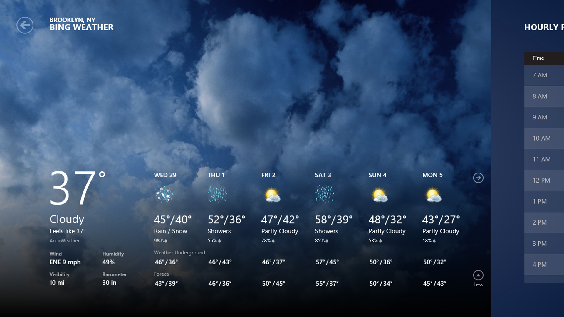 Windows 8 Consumer Preview Weather App