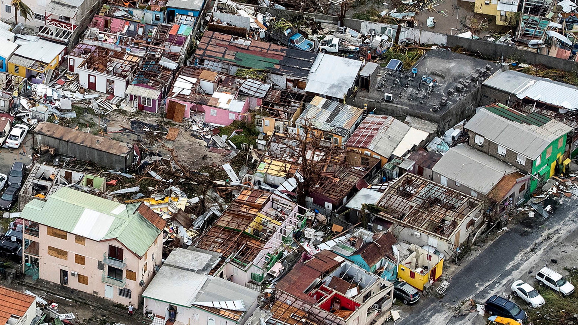 Storm damage in the aftermath of Hurricane Irma, in St. Maarten, Wednesday