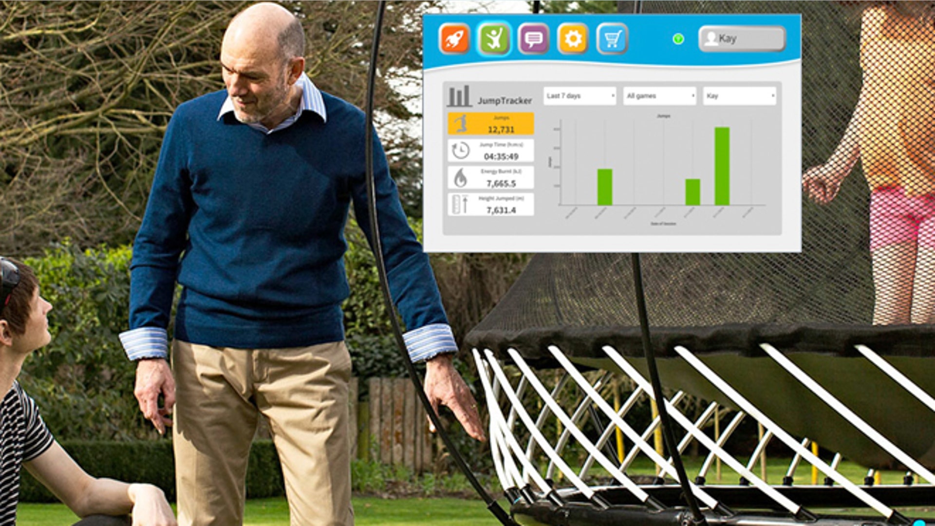 Trampolines are not just for kids- this is something dad will enjoy equally as much. Springfree has teamed up with tgoma for this unique fitness experience. For adults, there is tgomaFIT, which lets you exercise with a professional trampoline coach and watch your calories burn in real-time. Choose from 26 trampoline exercises, or select a pre-set workout (Core Workout, Aerobic Fit, etc.). Forget the gym, everything you need is in your backyard. <a href="http://www.springfreetrampoline.com/tgoma">Price: Trampoline and tgoma technology starting at $1,749.</a>