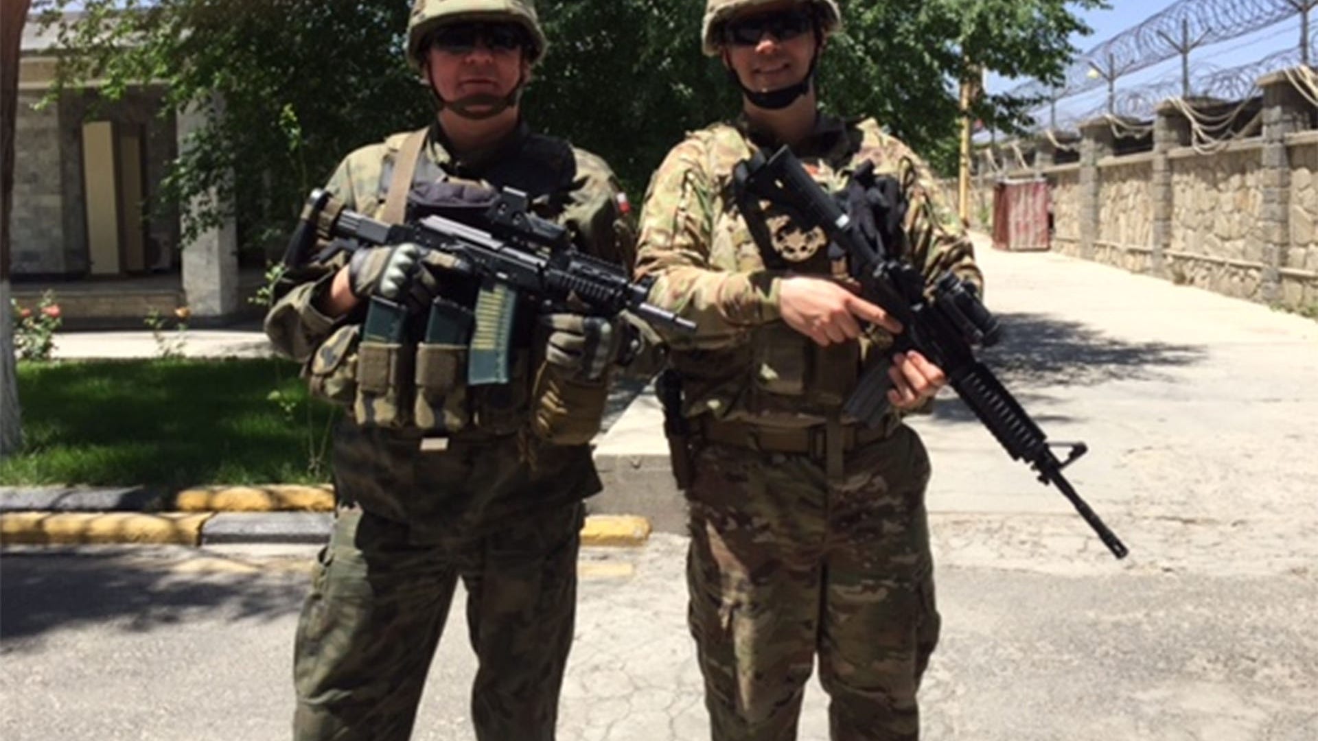 Two coalition service personnel in Kabul