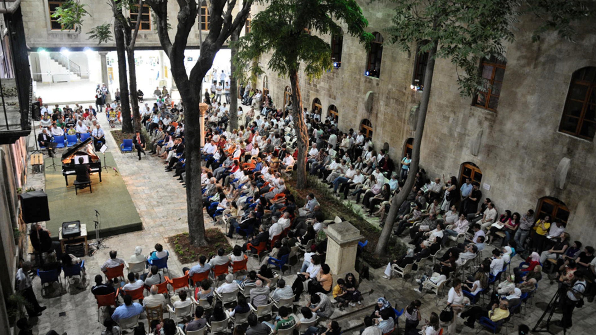 Al-Sheebani school's courtyard on June 6, 2009