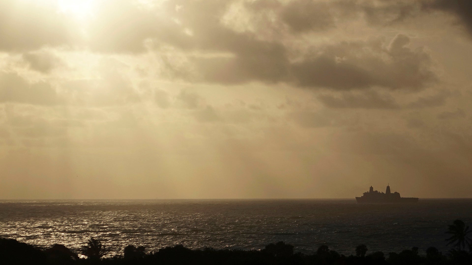 The USS New York steams into Port Everglades