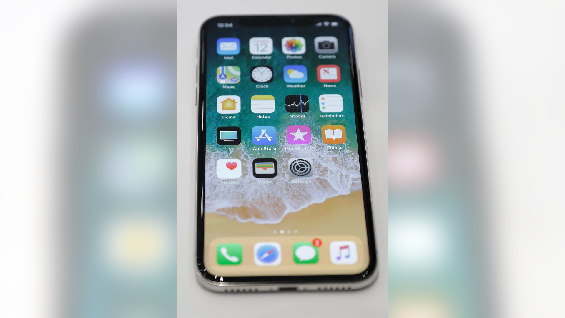 The new iPhone X is displayed in the showroom after the new product announcement, Tuesday, in Cupertino