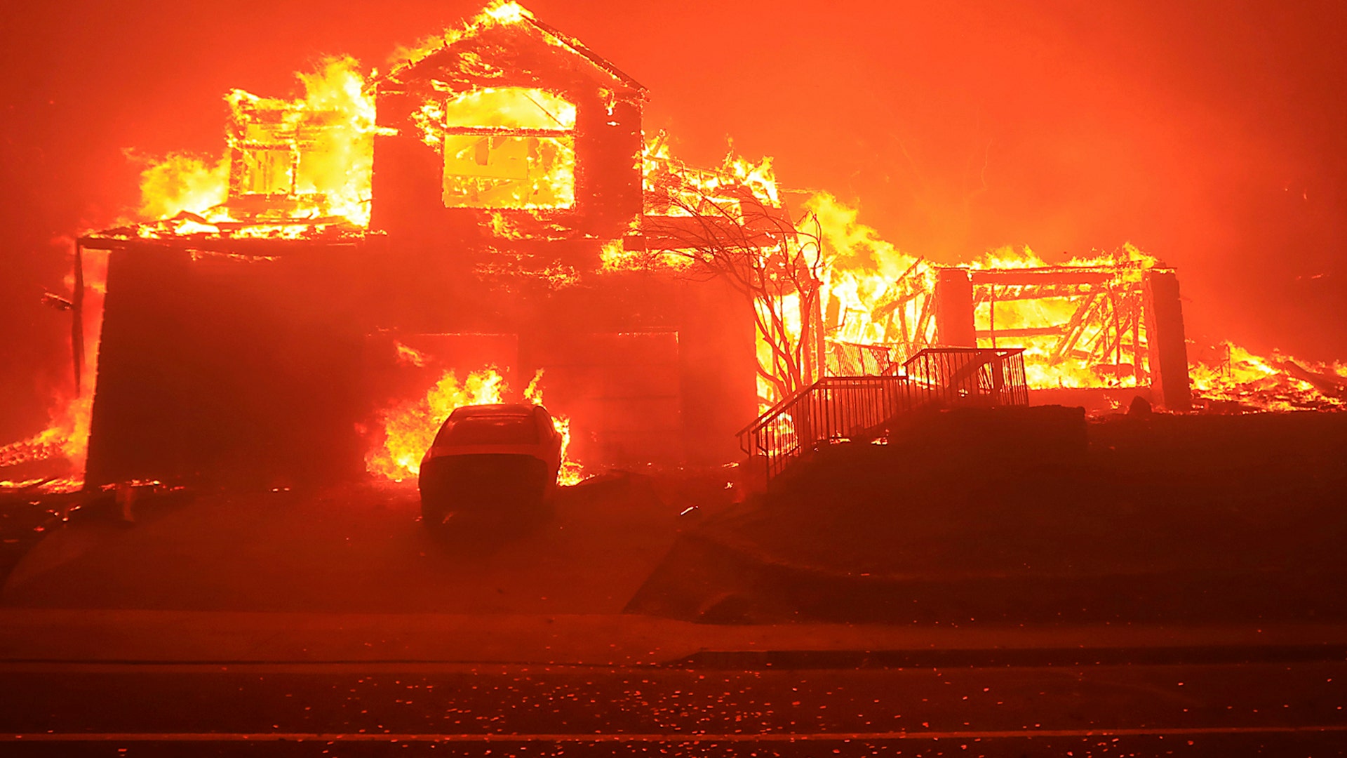 A home burns in Fountaingrove, Monday Oct. 9, 2017 in Santa Rosa, California October 9, 2017
