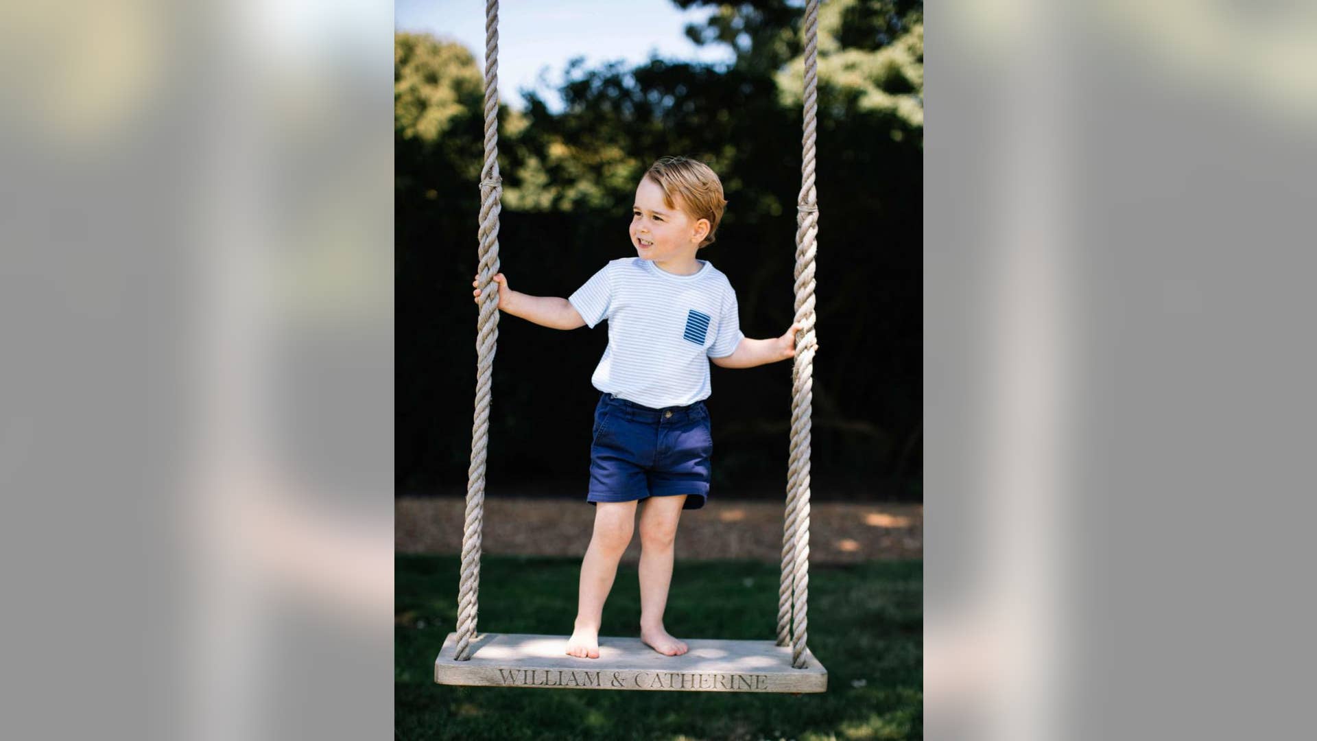 Playing on a Swing at His Country Home