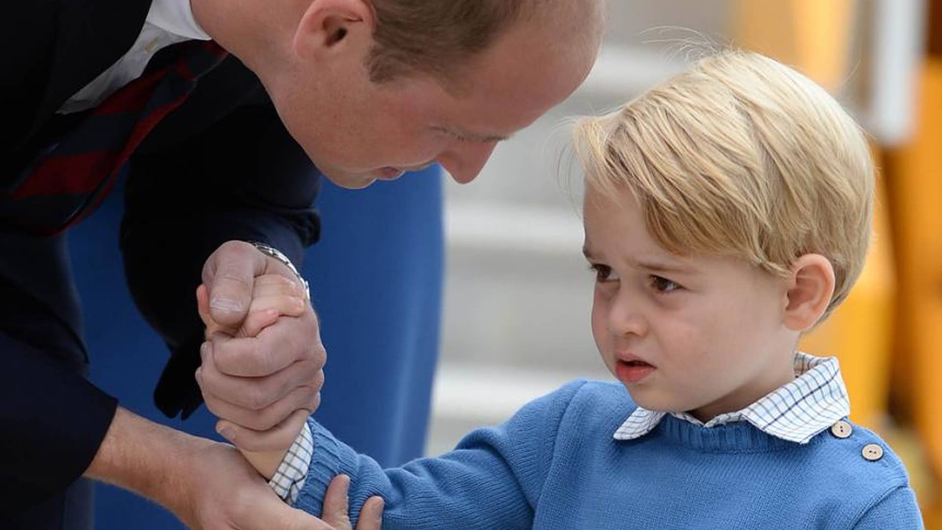 Prince George gets lectured by his father …