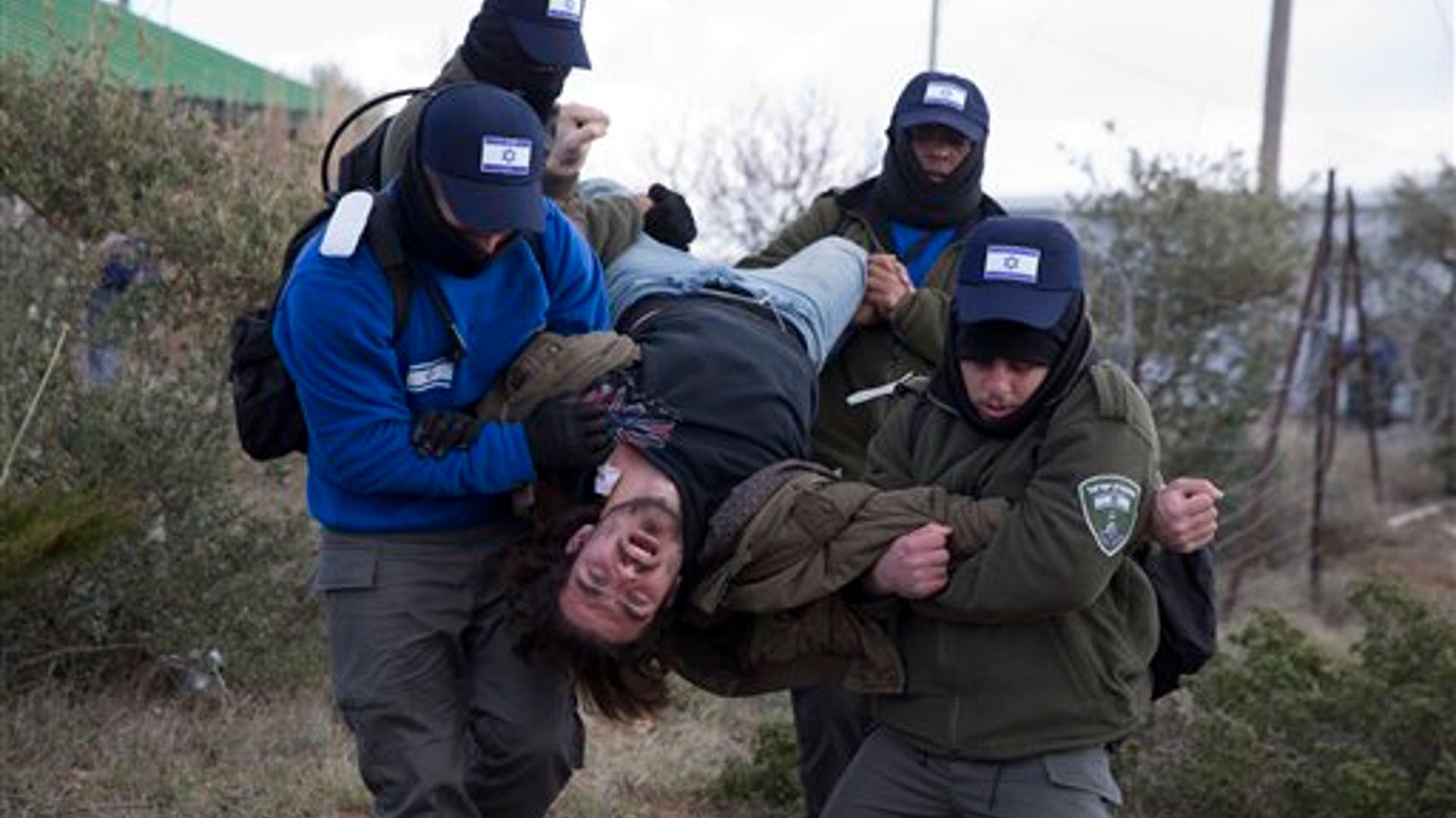 Israeli police arrest a settler in Amona outpost in the West Bank.