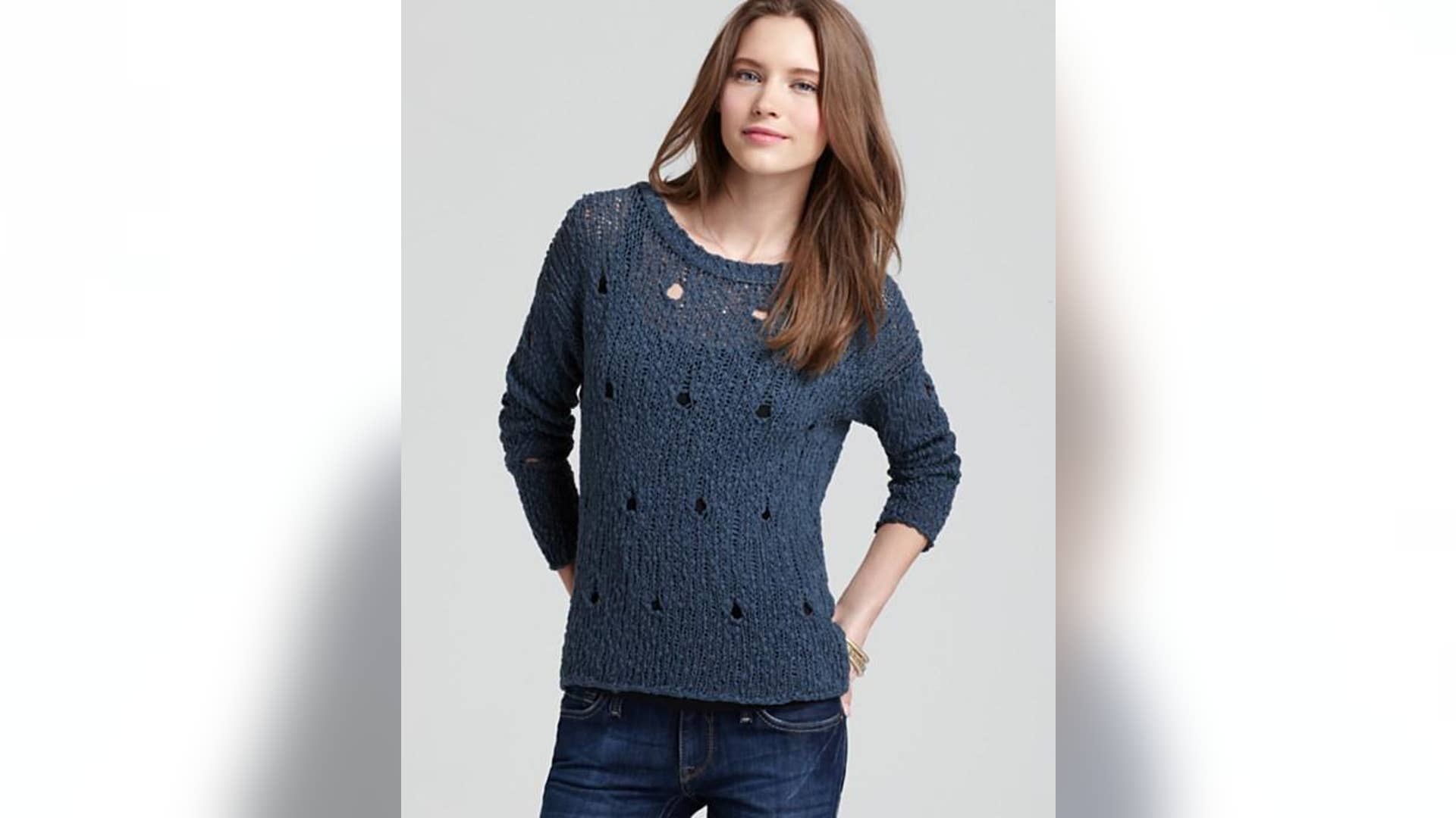 Aqua Drop Stitch Pullover