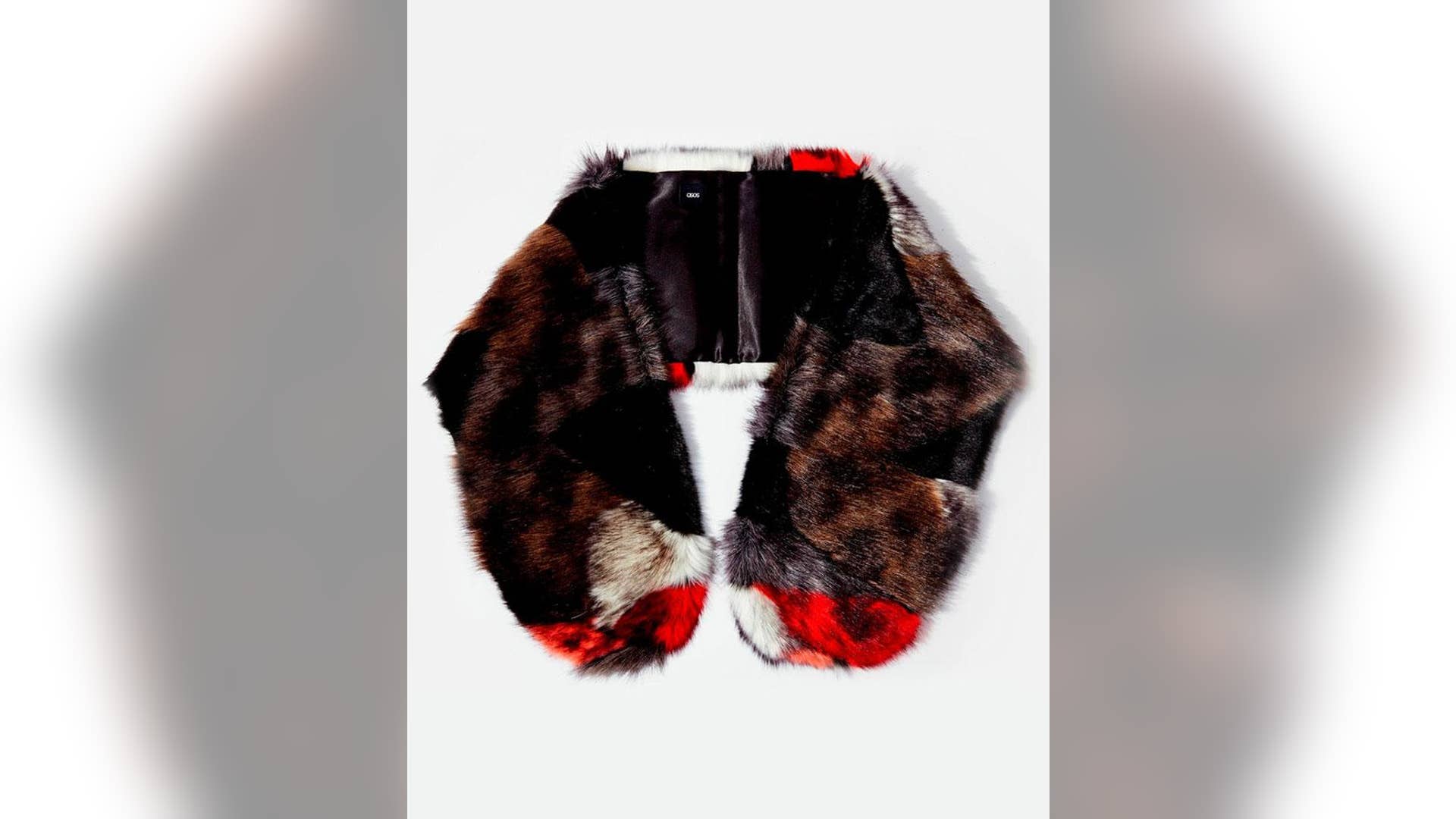 ASOS Faux Fur Long Patchwork Collar