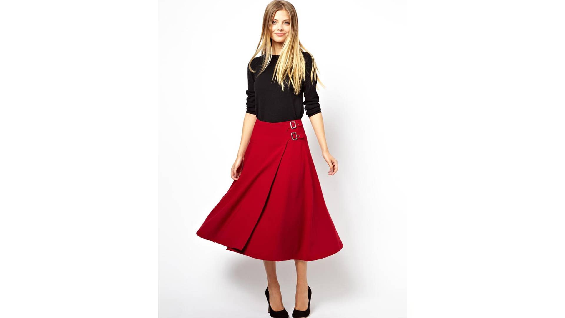 Midi Skirt in Kilt Style