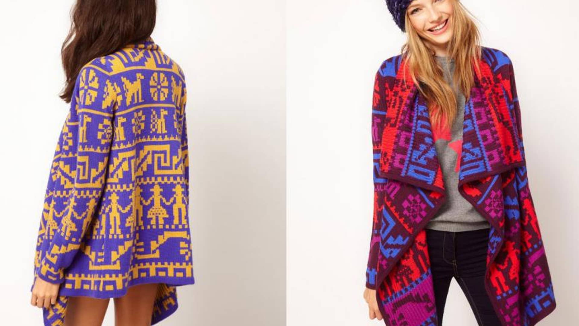 ASOS Blanket Wrap Cardi in Vintage Pattern, 77.61