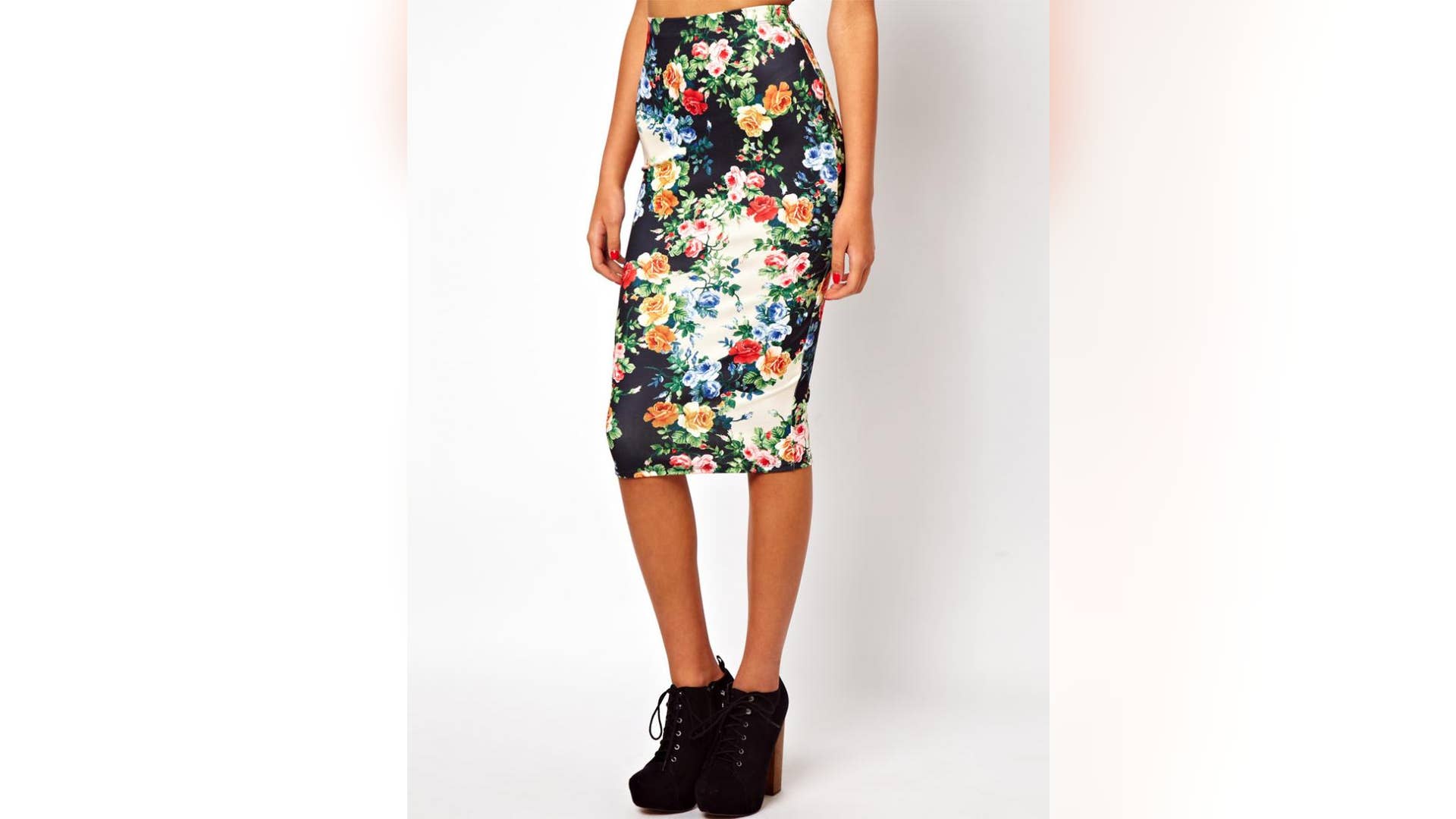 ASOS Pencil Floral Print Skirt