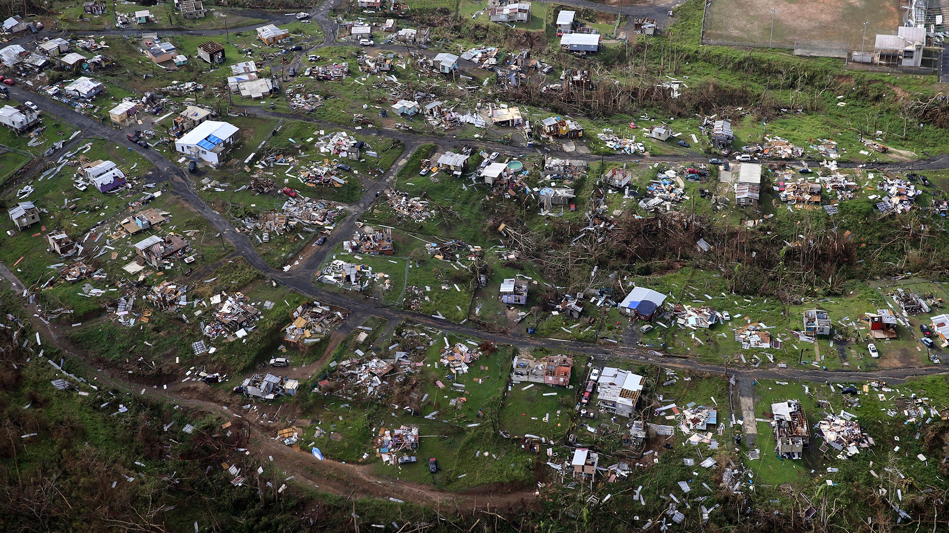 Destroyed communities are seen in the aftermath of Hurricane Maria in Toa Alta, Puerto Rico, September 28, 2017