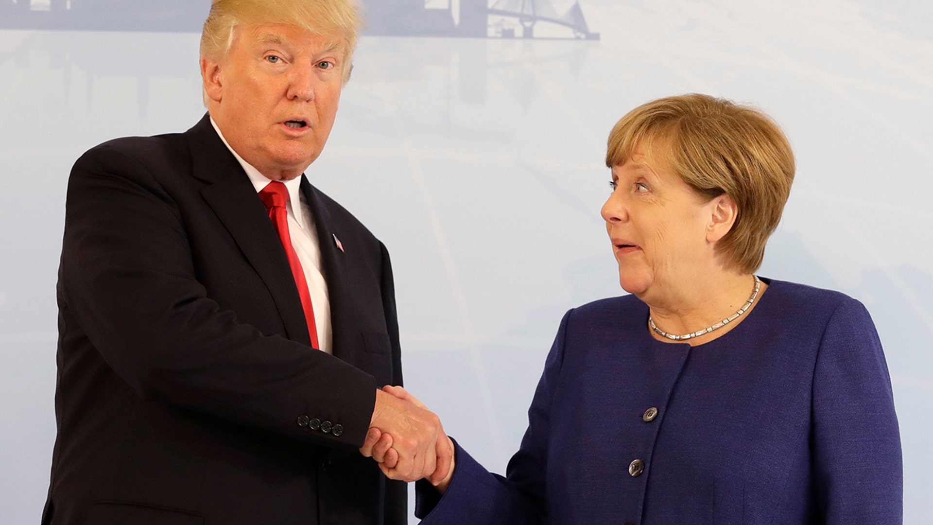 German Chancellor Angela Merkel meets U.S. President Donald Trump on the eve of the G-20 summit in Hamburg, Germany