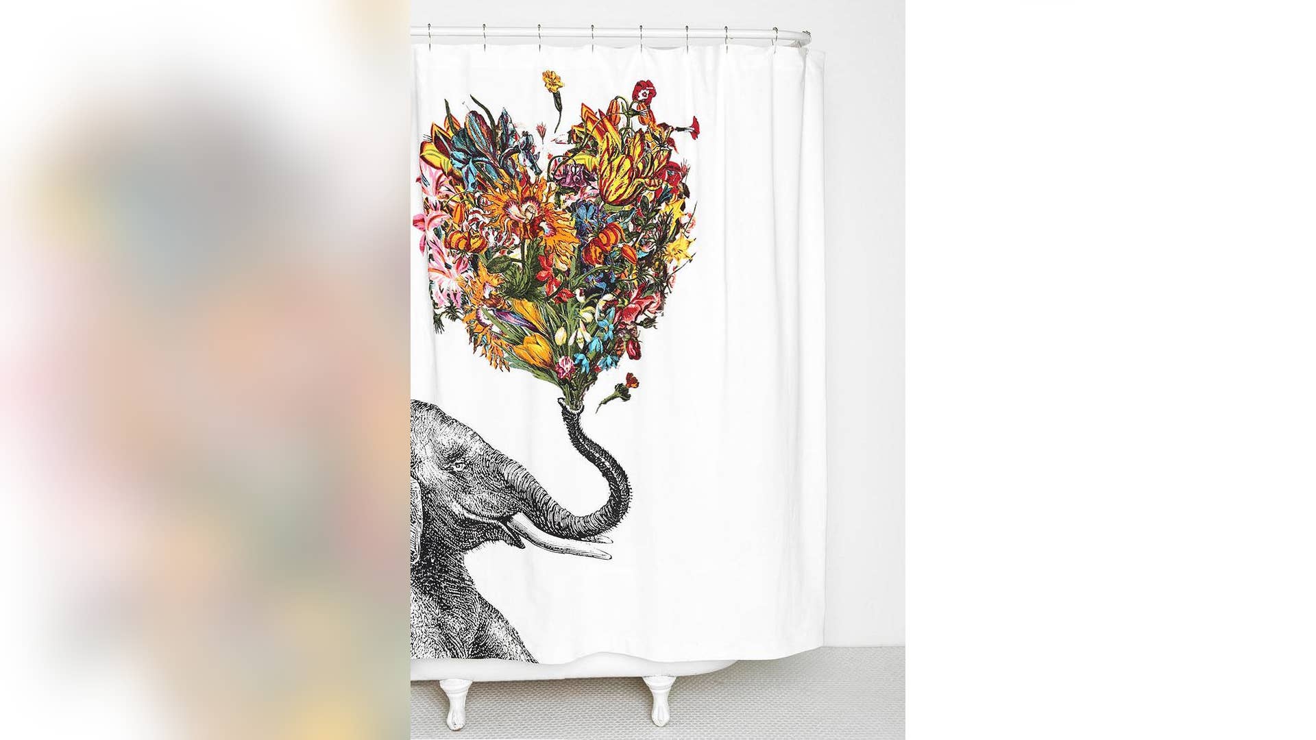 RococcoLA Happy Elephant Shower Curtain