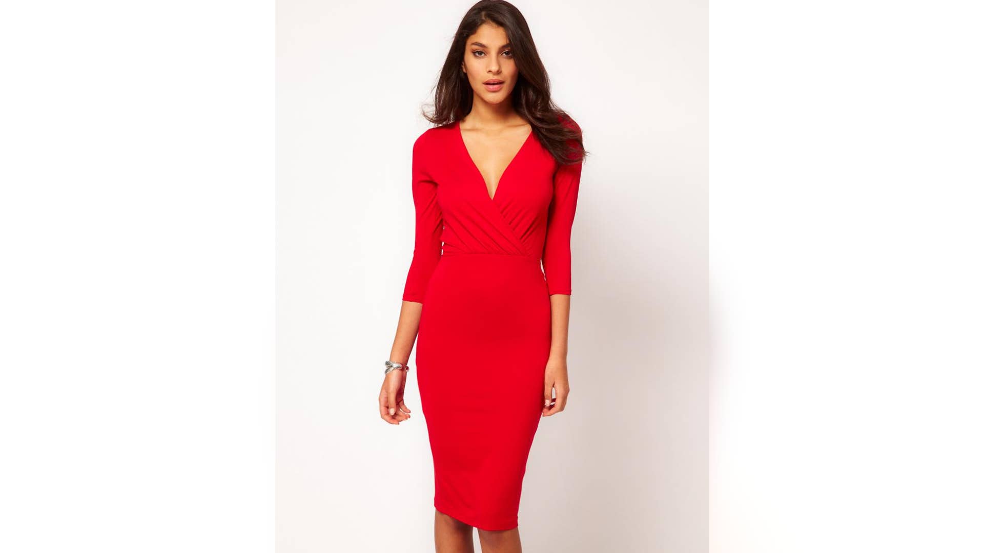 ASOS Pencil Dress With Wrap Front