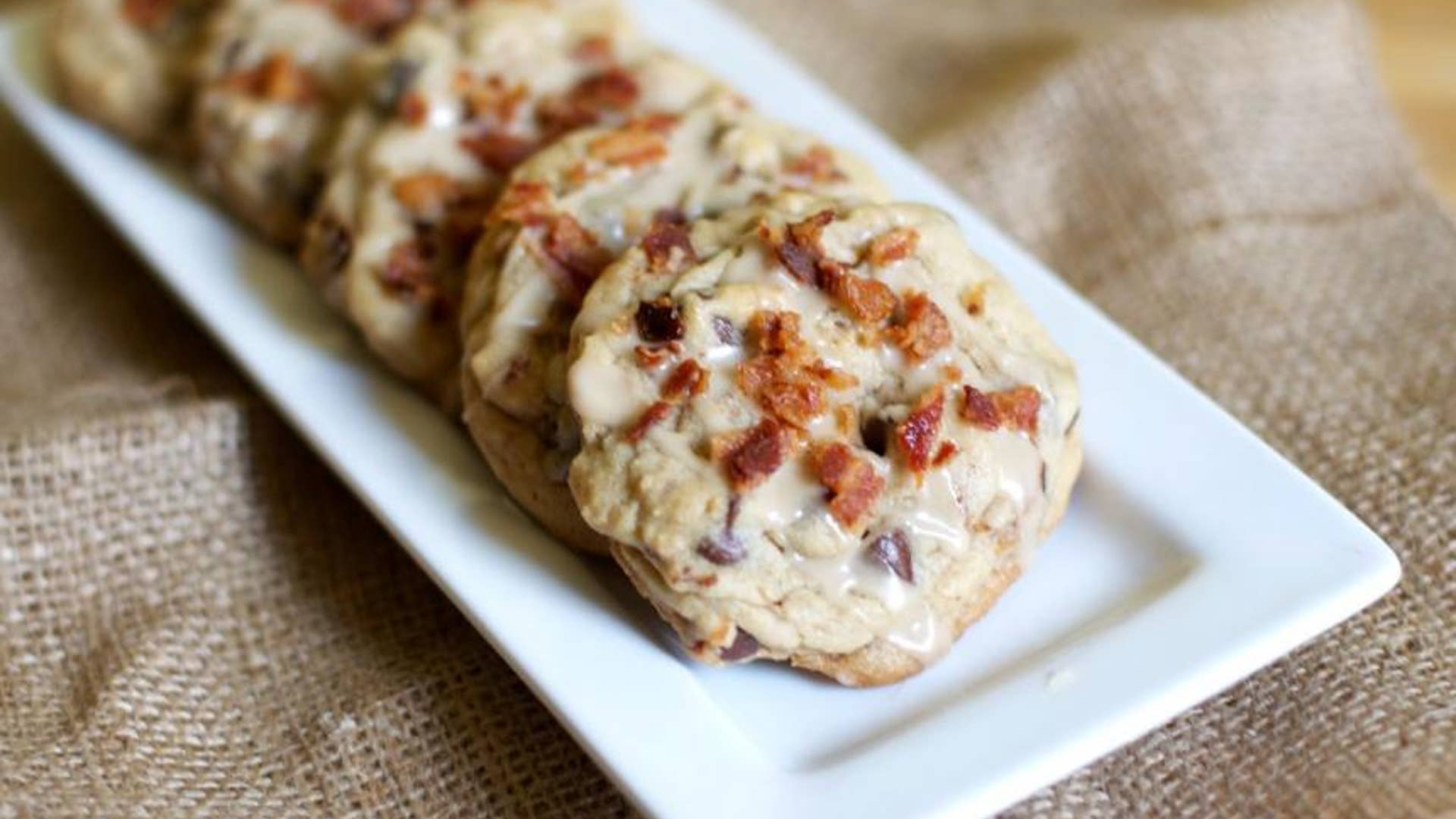 Bacon Chocolate Chip Cookies with Maple Glaze
