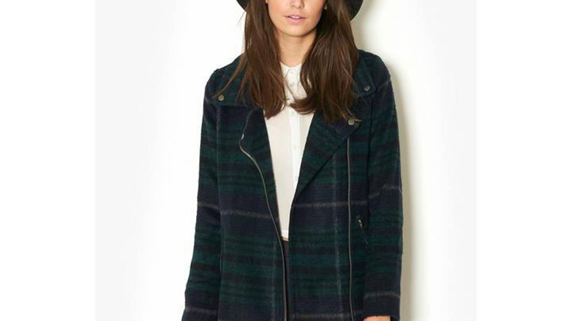 BLONDE & BLONDE Check Biker Coat