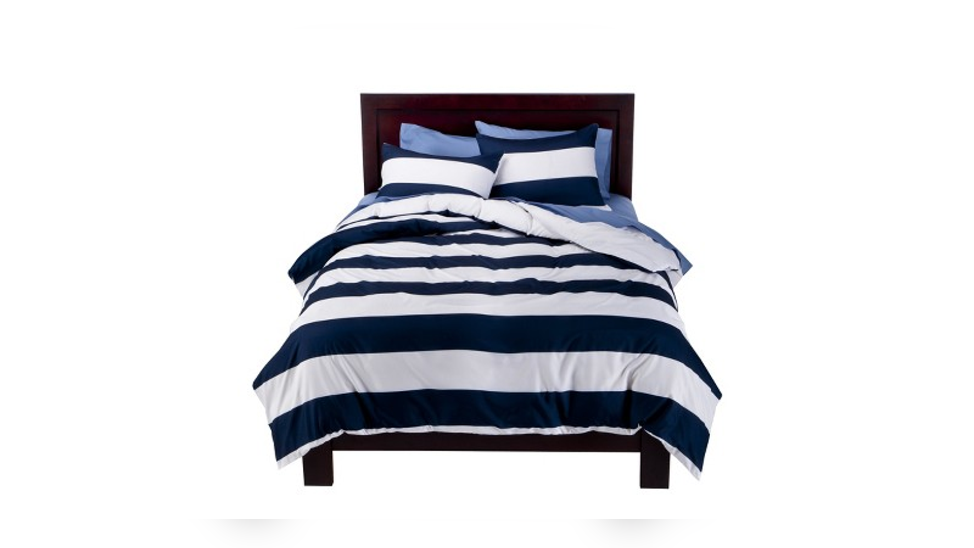 10. Navy Stripe Duvet Cover Set