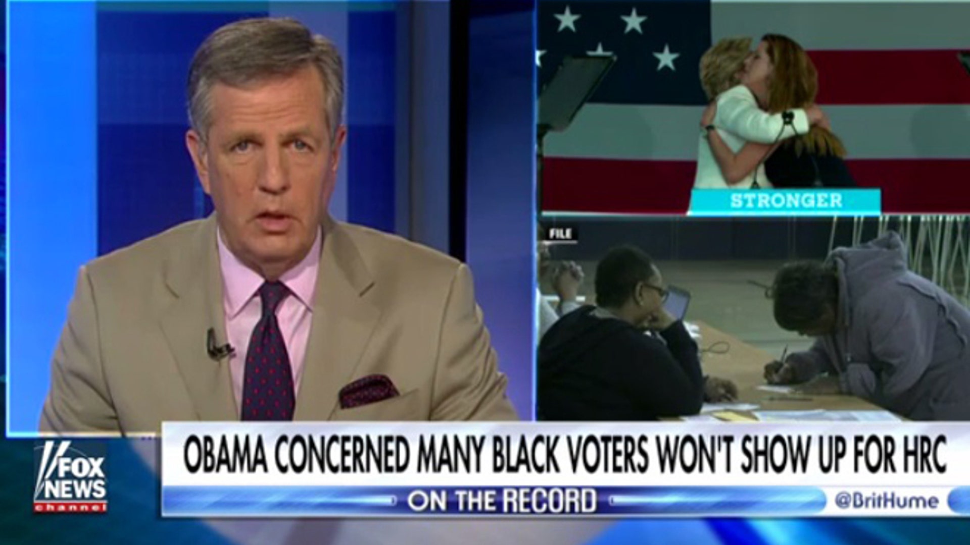 ‘On the Record’ host Brit Hume discusses why Hillary Clinton should be worried about reduced black voter turnout