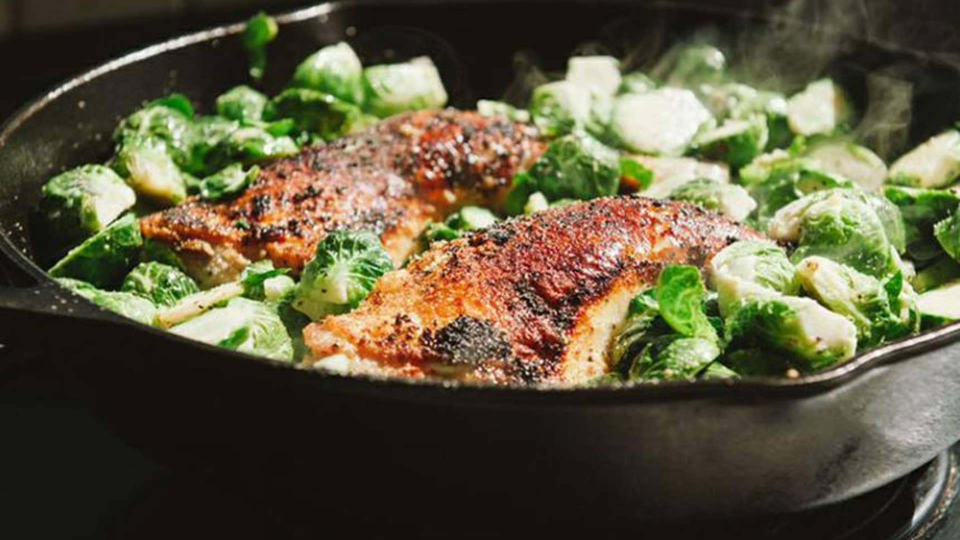 One-Pan Crispy Chicken Legs & Brussels Sprouts