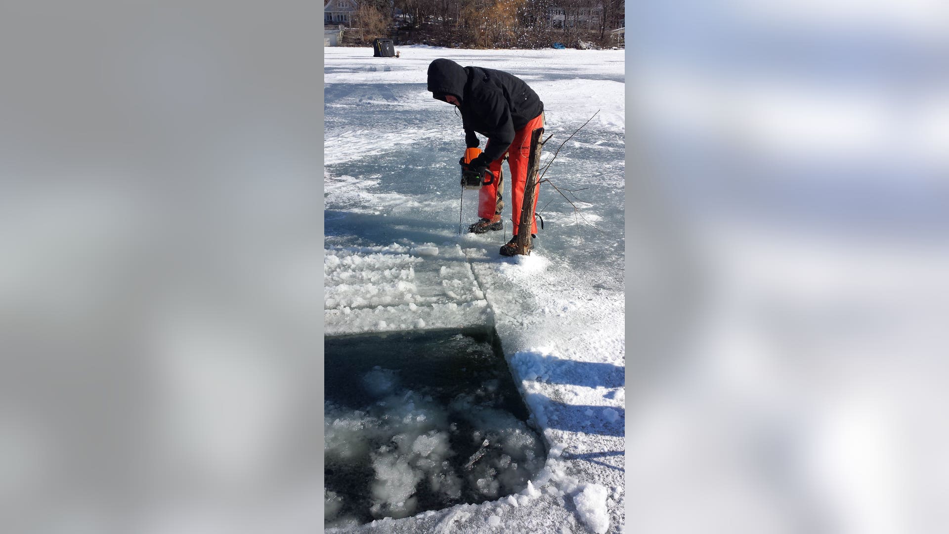 When chainsaw meets ice.