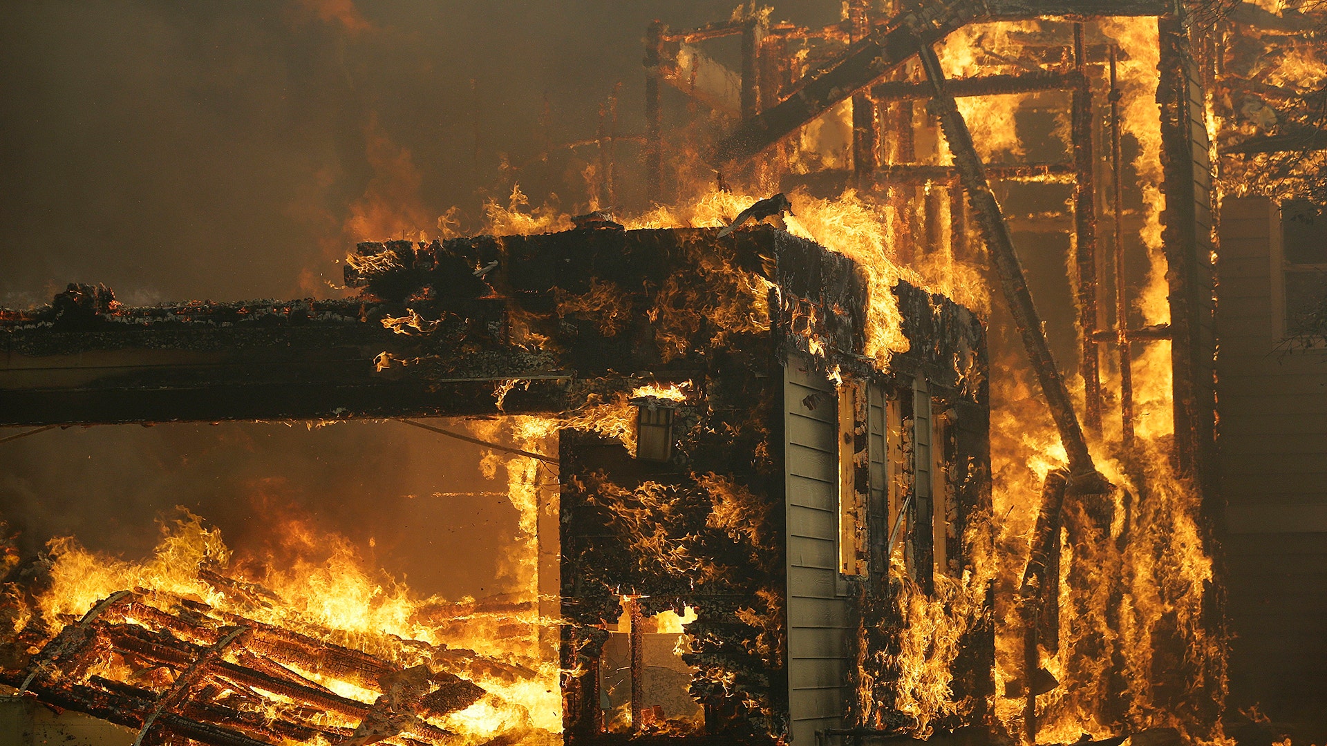 A house burns in Santa Rosa