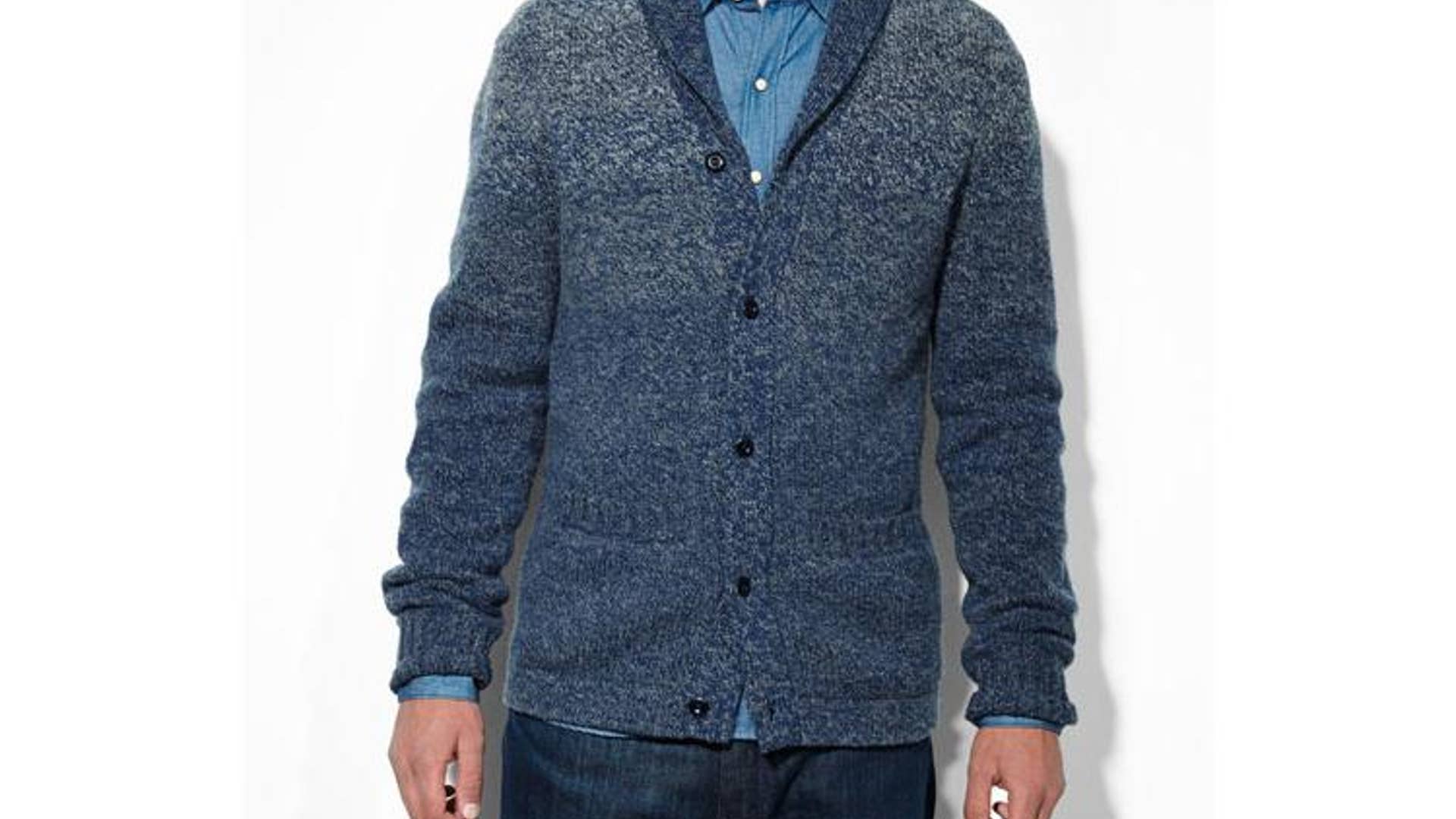 Sweater Cardigan in Blue Ombre