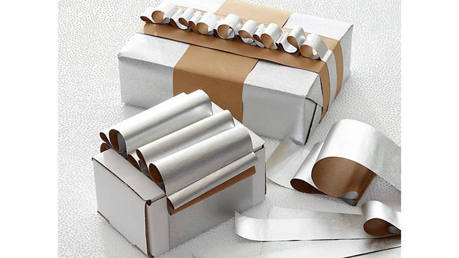 Reversible Craft and Silver Gift Wrap